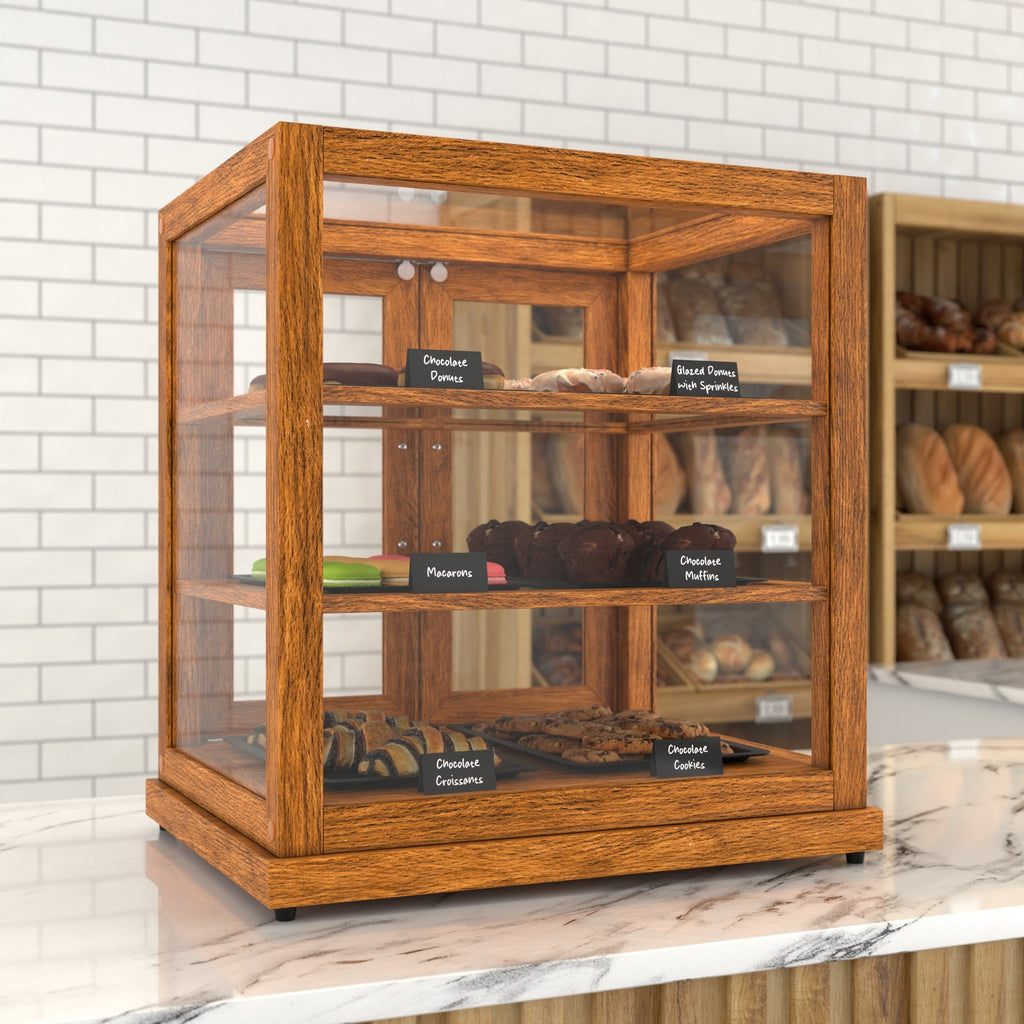 25 In. Artisan Light Wooden & Tempered Glass Dry Bakery Display Case