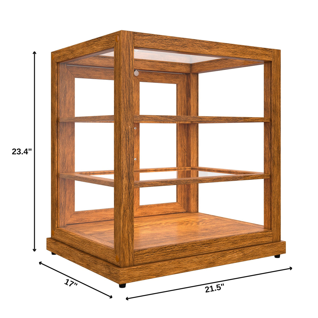 25 In. Artisan Light Wooden & Tempered Glass Dry Bakery Display Case