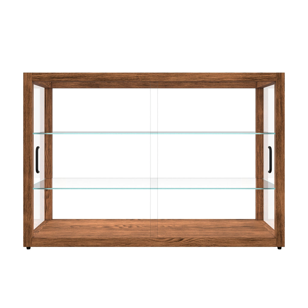 42 In. Artisan Horizontal Dark Wooden & Tempered Glass Dry Bakery Display Case