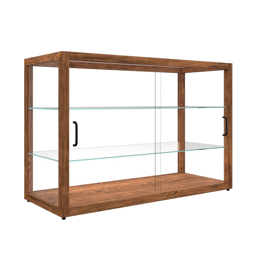 42 In. Artisan Horizontal Dark Wooden & Tempered Glass Dry Bakery Display Case