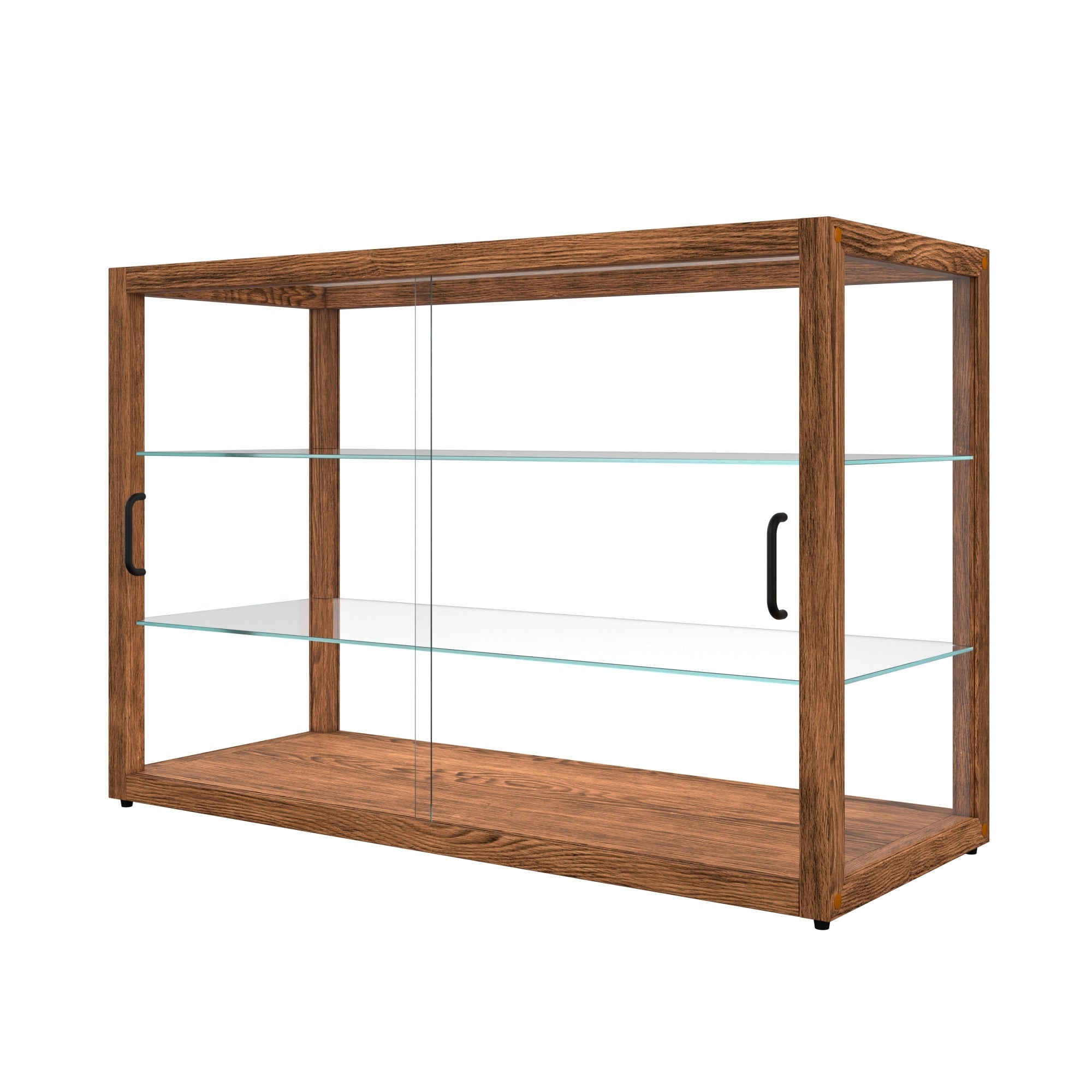 42 In. Artisan Horizontal Dark Wooden & Tempered Glass Dry Bakery Display Case
