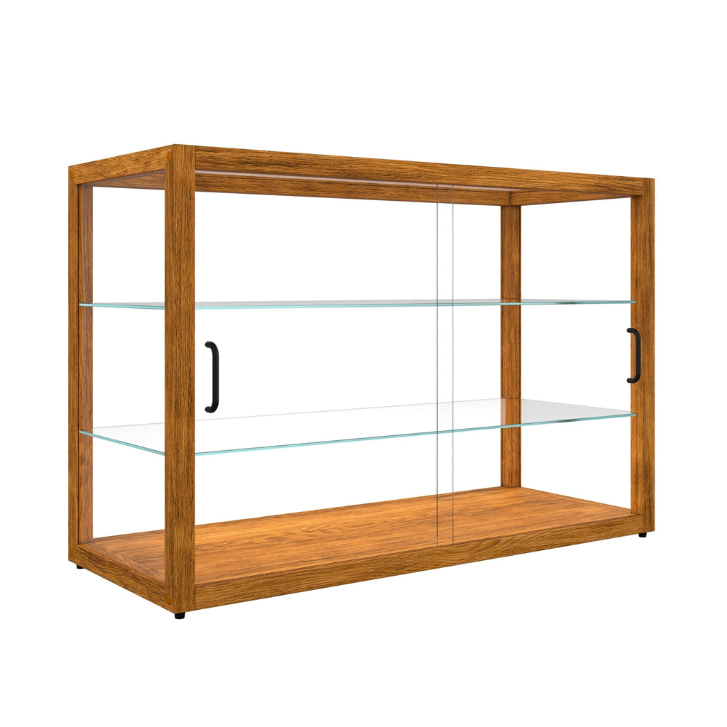 42 In. Artisan Horizontal Light Wooden & Tempered Glass Dry Bakery Display Case