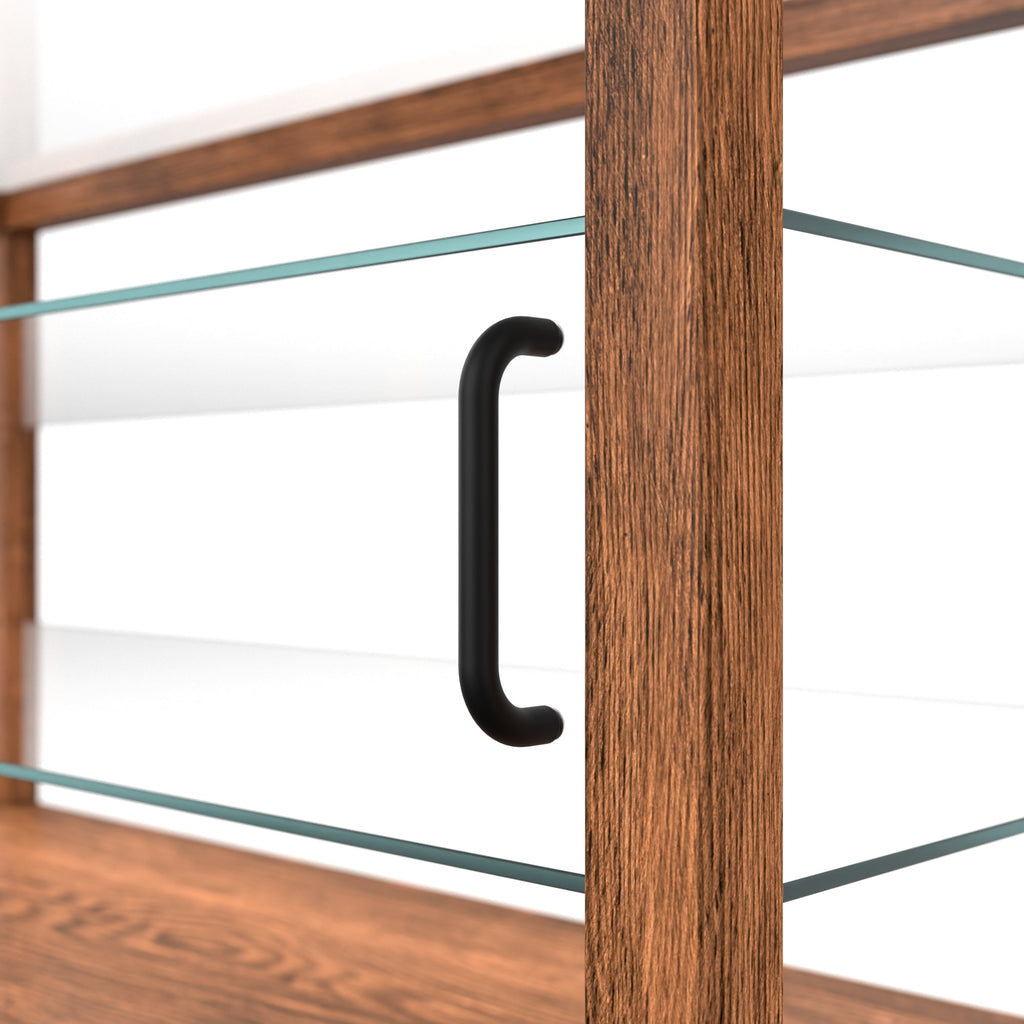 44 In. Artisan Horizontal Dark Wooden & Tempered Glass Dry Bakery Display Case