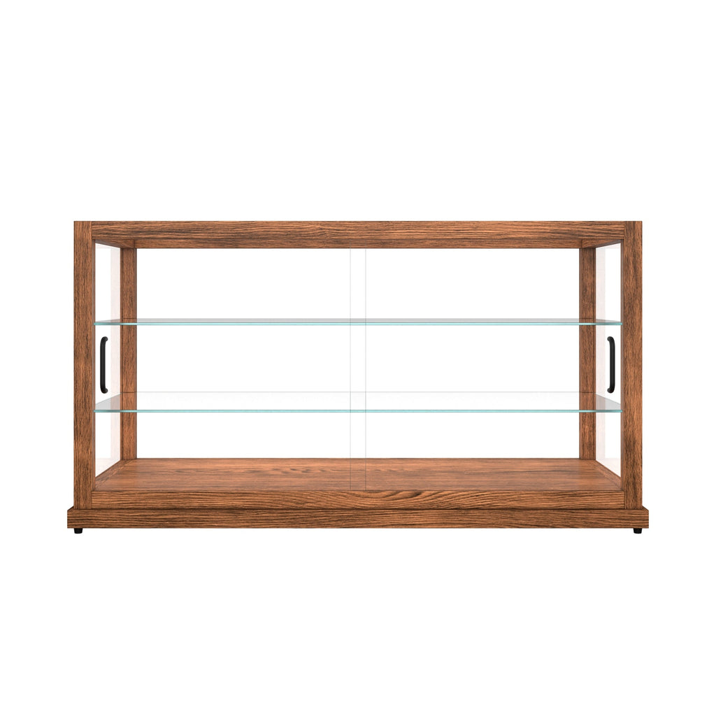 44 In. Artisan Horizontal Dark Wooden & Tempered Glass Dry Bakery Display Case