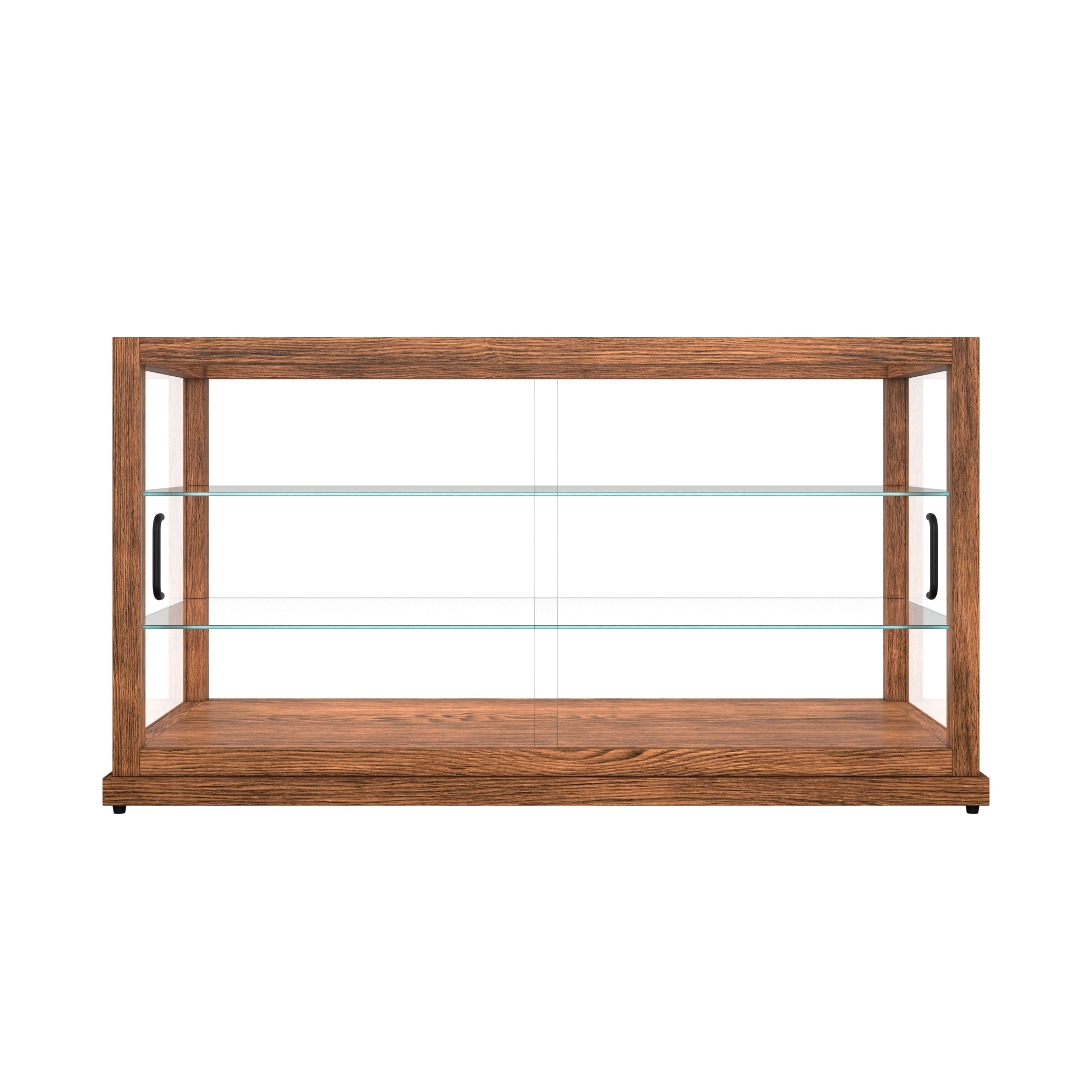44 In. Artisan Horizontal Dark Wooden & Tempered Glass Dry Bakery Display Case