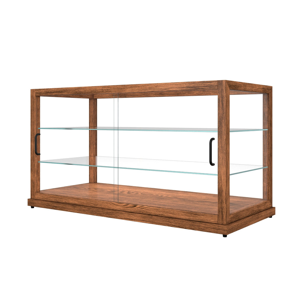 44 In. Artisan Horizontal Dark Wooden & Tempered Glass Dry Bakery Display Case