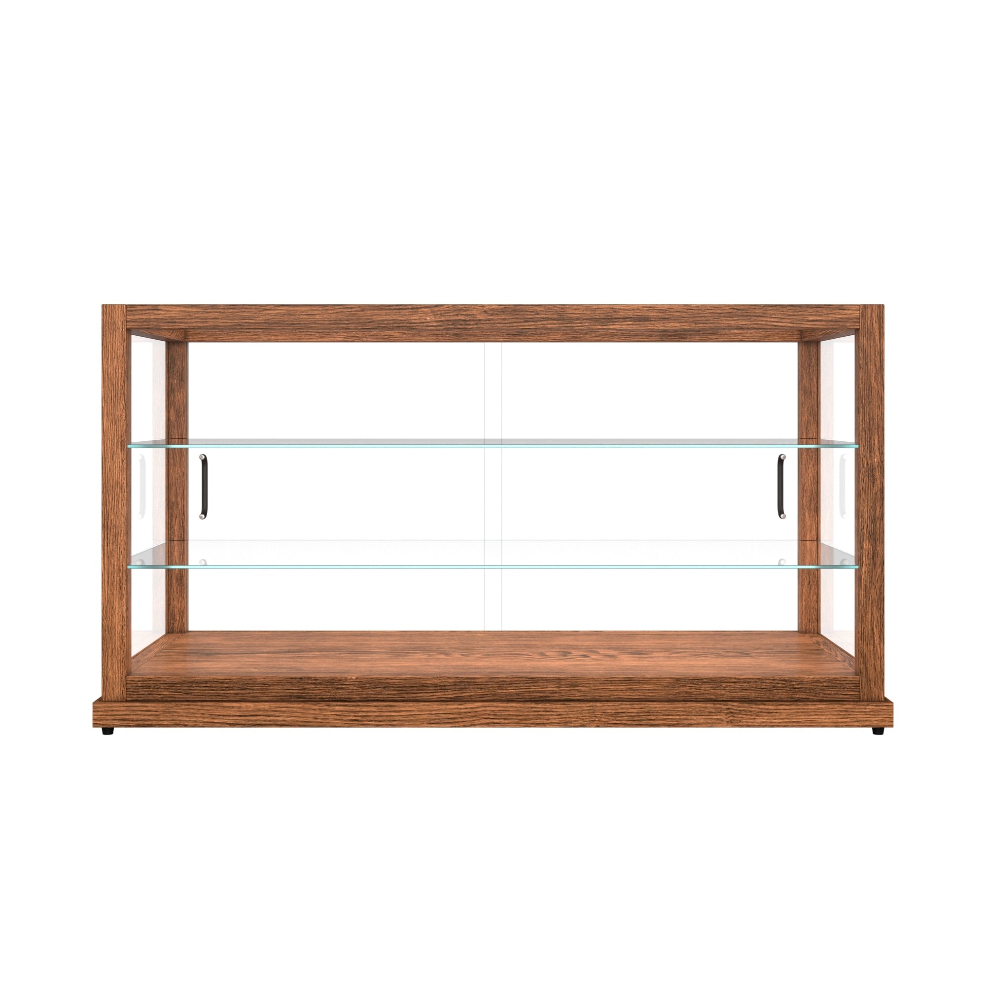 44 In. Artisan Horizontal Dark Wooden & Tempered Glass Dry Bakery Display Case