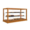 44 In. Artisan Horizontal Light Wooden & Tempered Glass Dry Bakery Display Case
