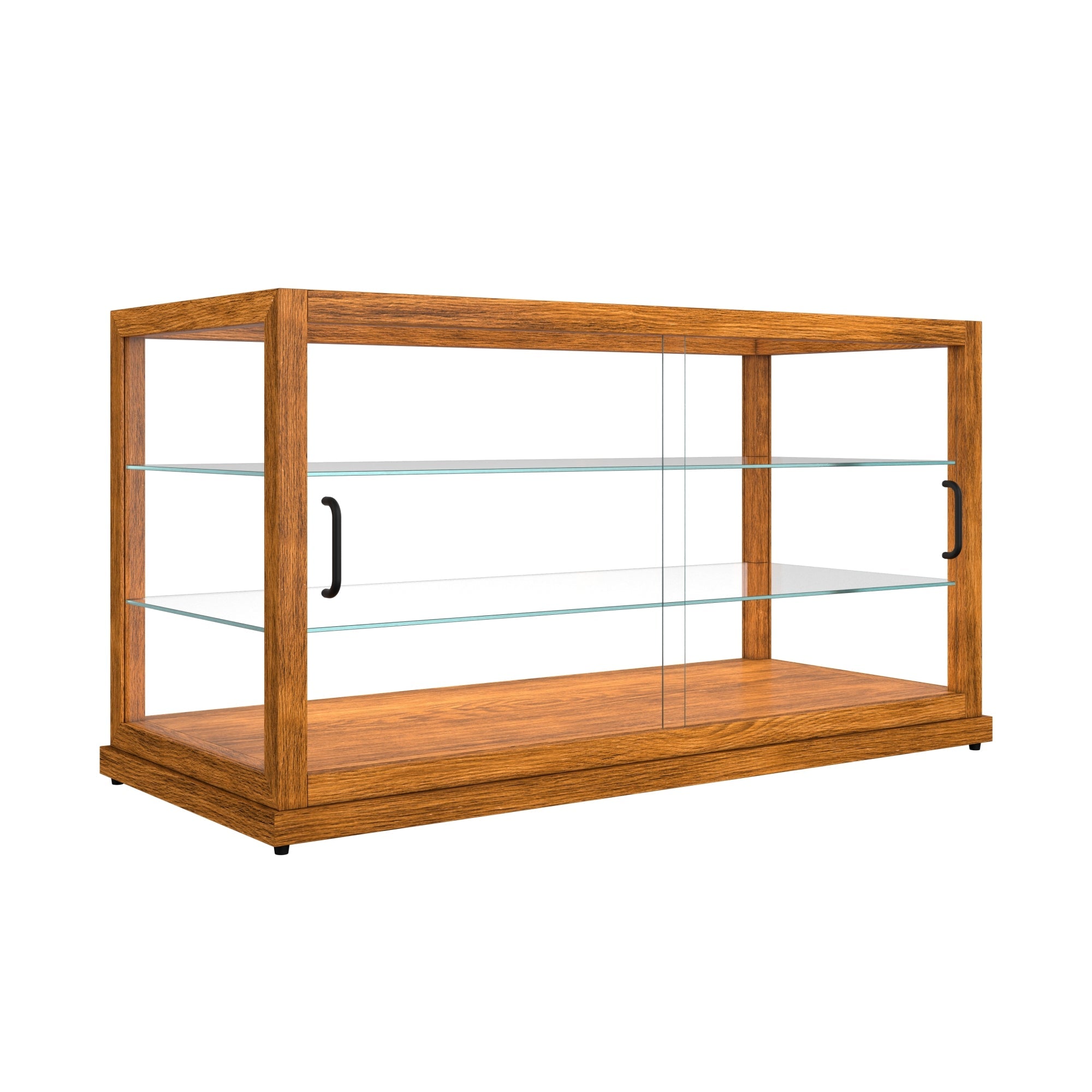 44 In. Artisan Horizontal Light Wooden & Tempered Glass Dry Bakery Display Case