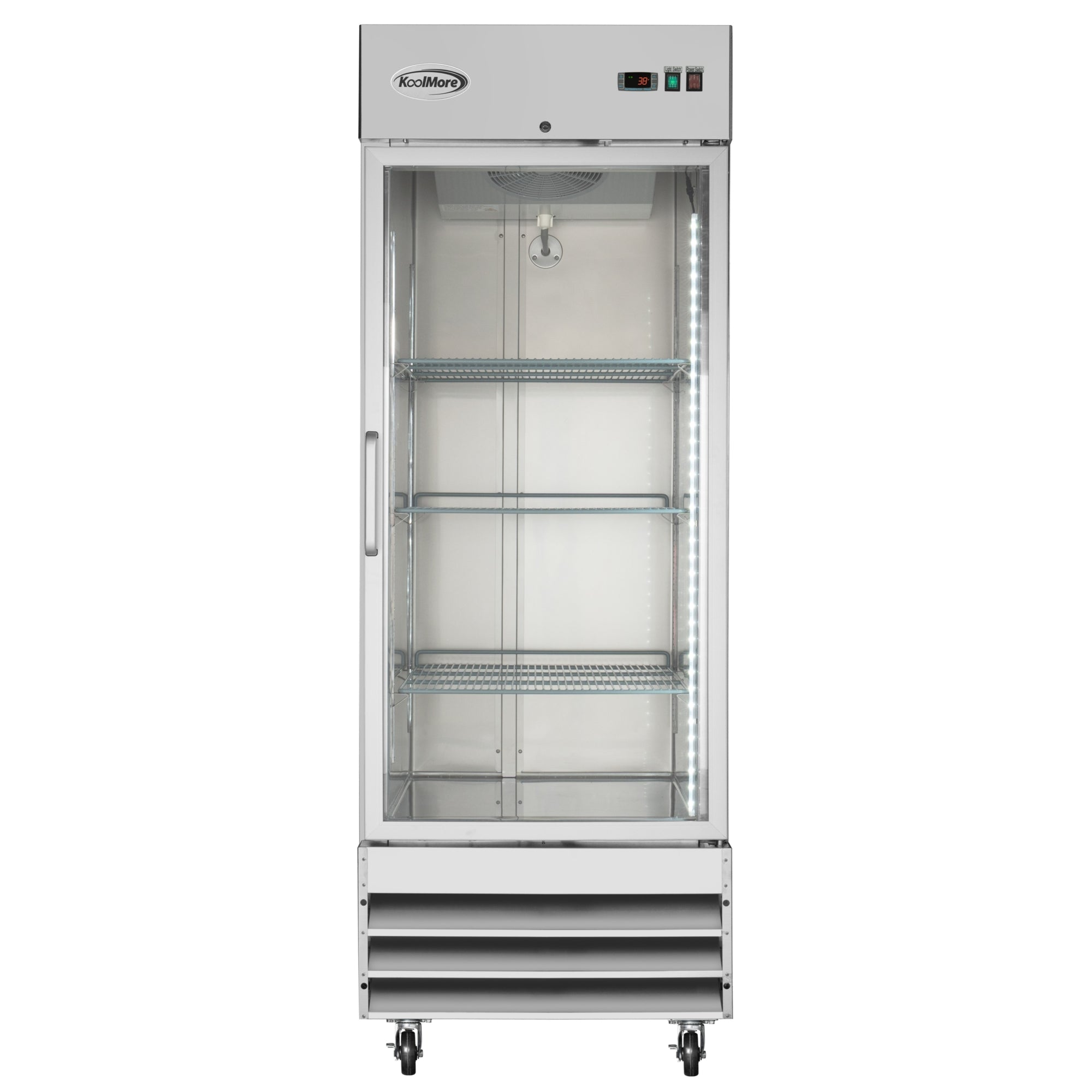 29 in. One Glass Door Reach-In Refrigerator, 21 Cu. Ft. in Stainless-Steel