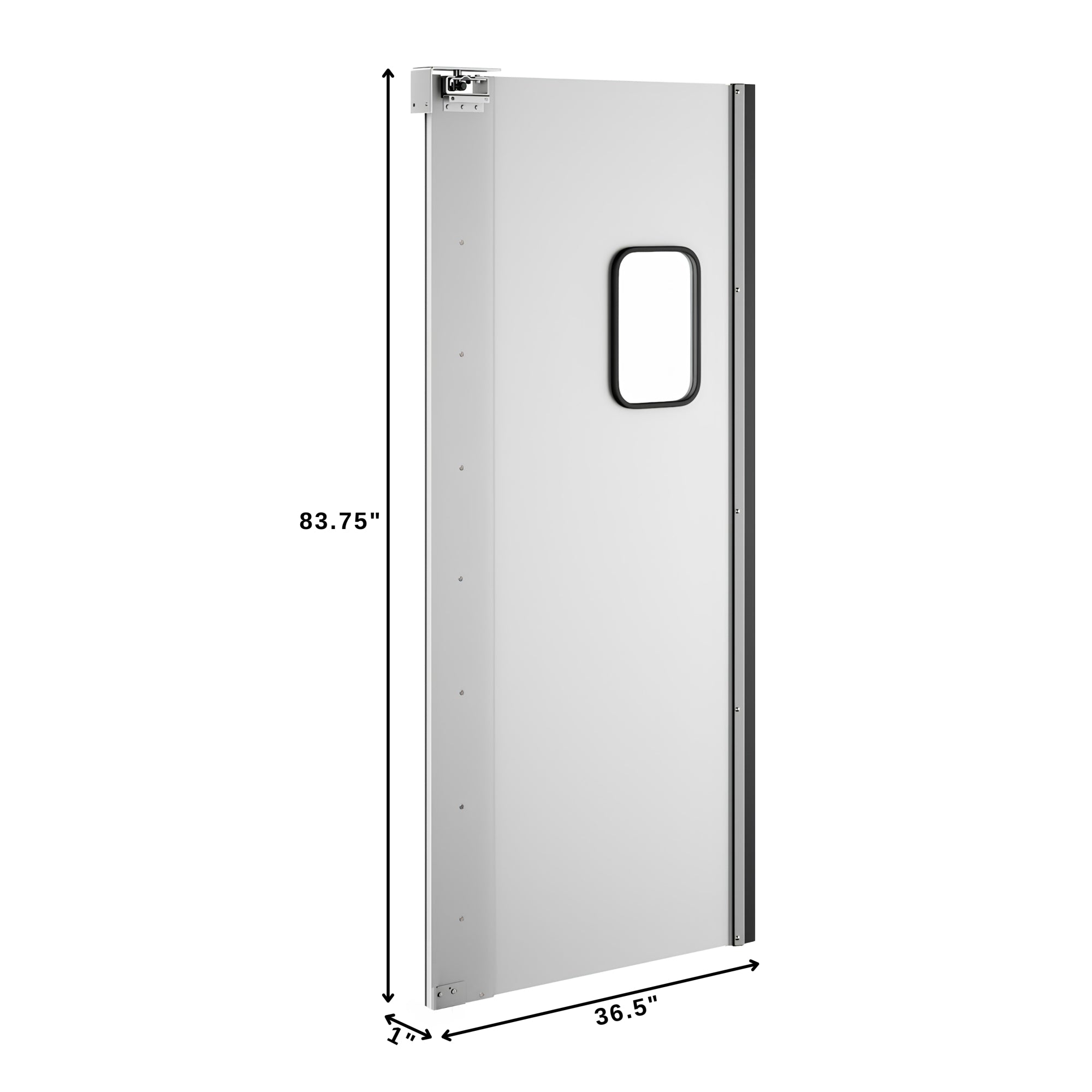 Commercial Single Aluminum Swinging Traffic Door with 9 In. x  14 In. Window - 36 In. x 84 In. Door Opening