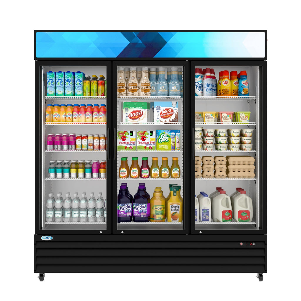 71 in. Three-Door Merchandiser Refrigerator - 56 Cu. Ft.