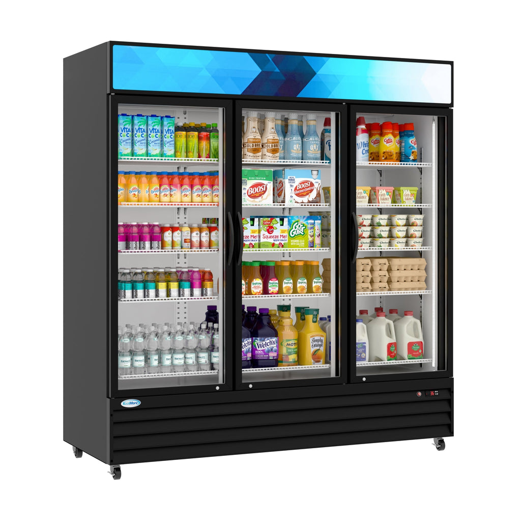 71 in. Three-Door Merchandiser Refrigerator - 56 Cu. Ft.