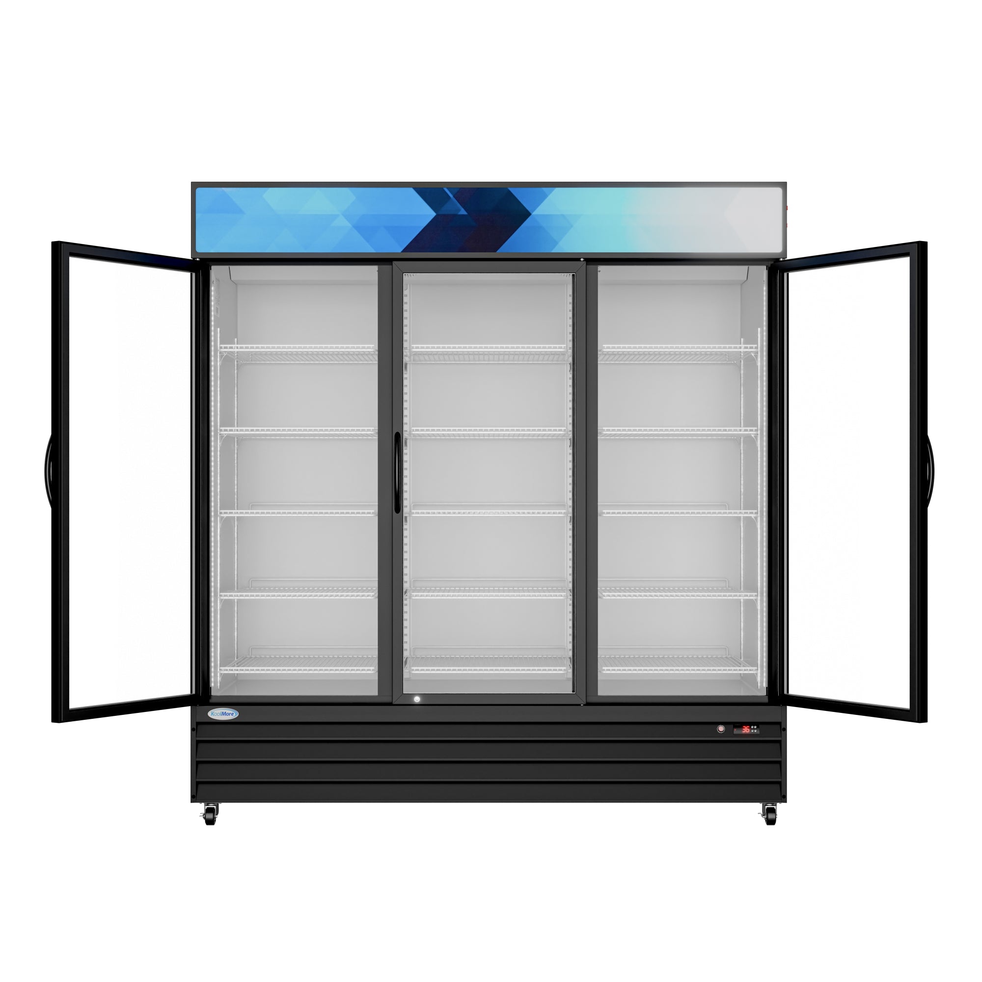 71 in. Three-Door Merchandiser Refrigerator - 56 Cu. Ft.