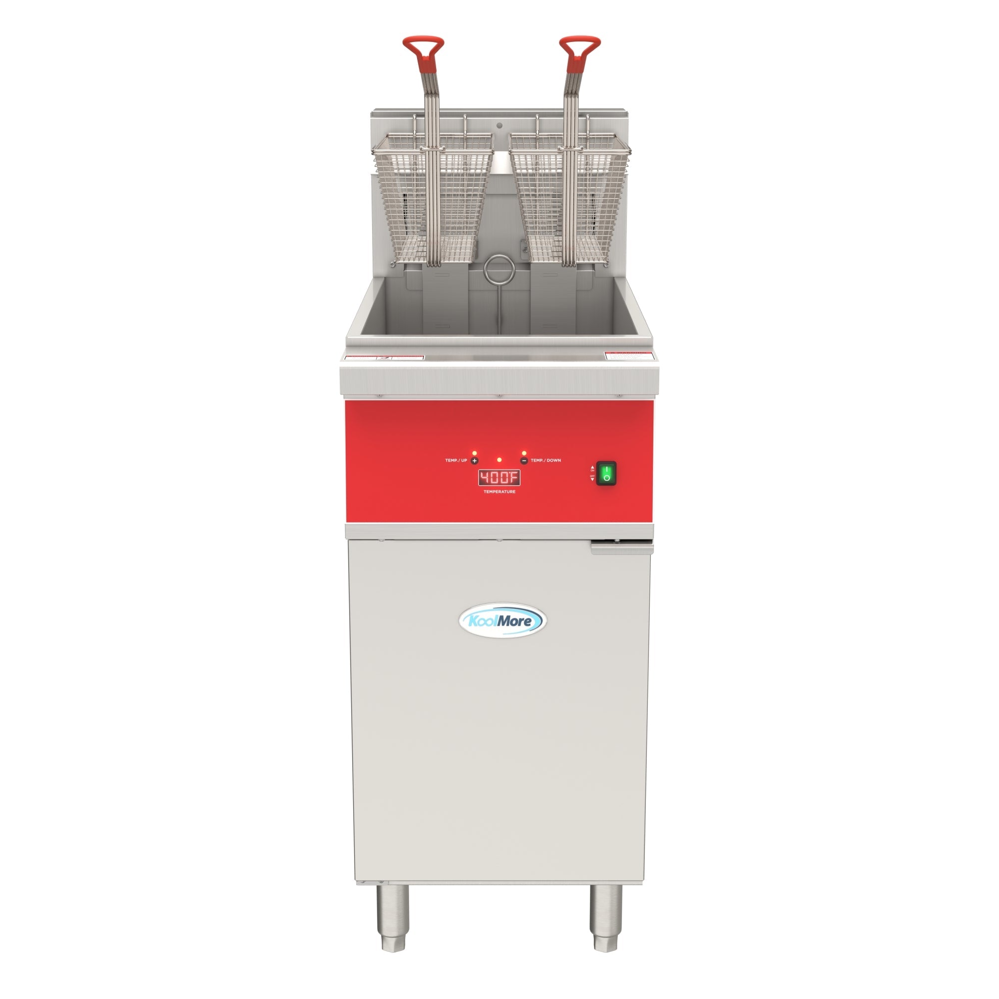 40 lb. Commercial Electric Floor Deep Fryer, 240V 3-Phase in Stainless-Steel