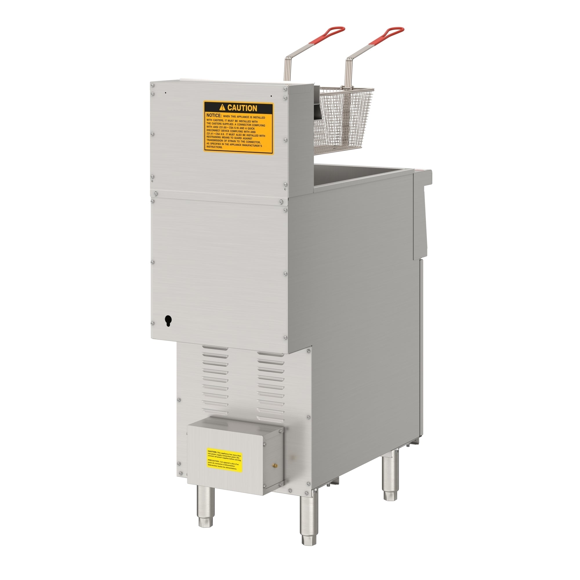 40 lb. Commercial Electric Floor Deep Fryer, 240V 3-Phase in Stainless-Steel