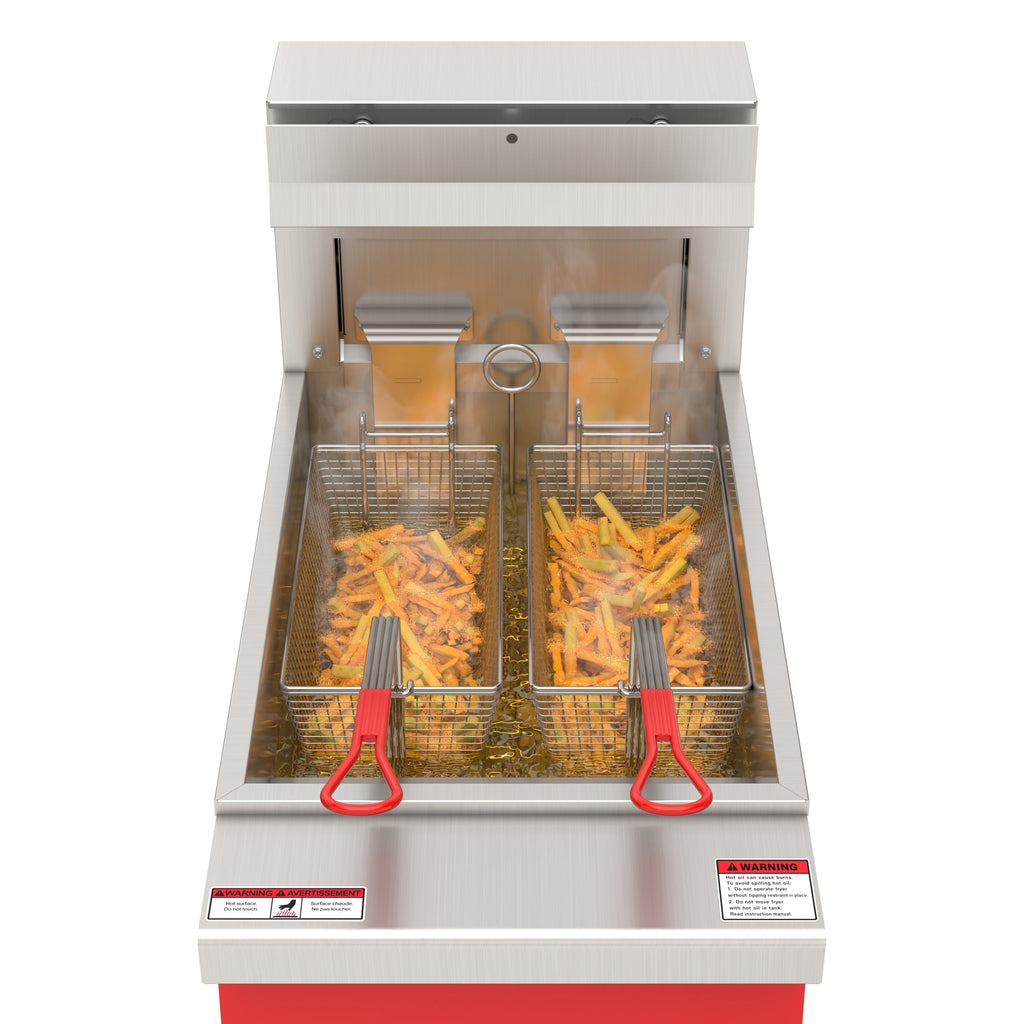 40 lb. Commercial Electric Floor Deep Fryer, 240V 3-Phase in Stainless-Steel
