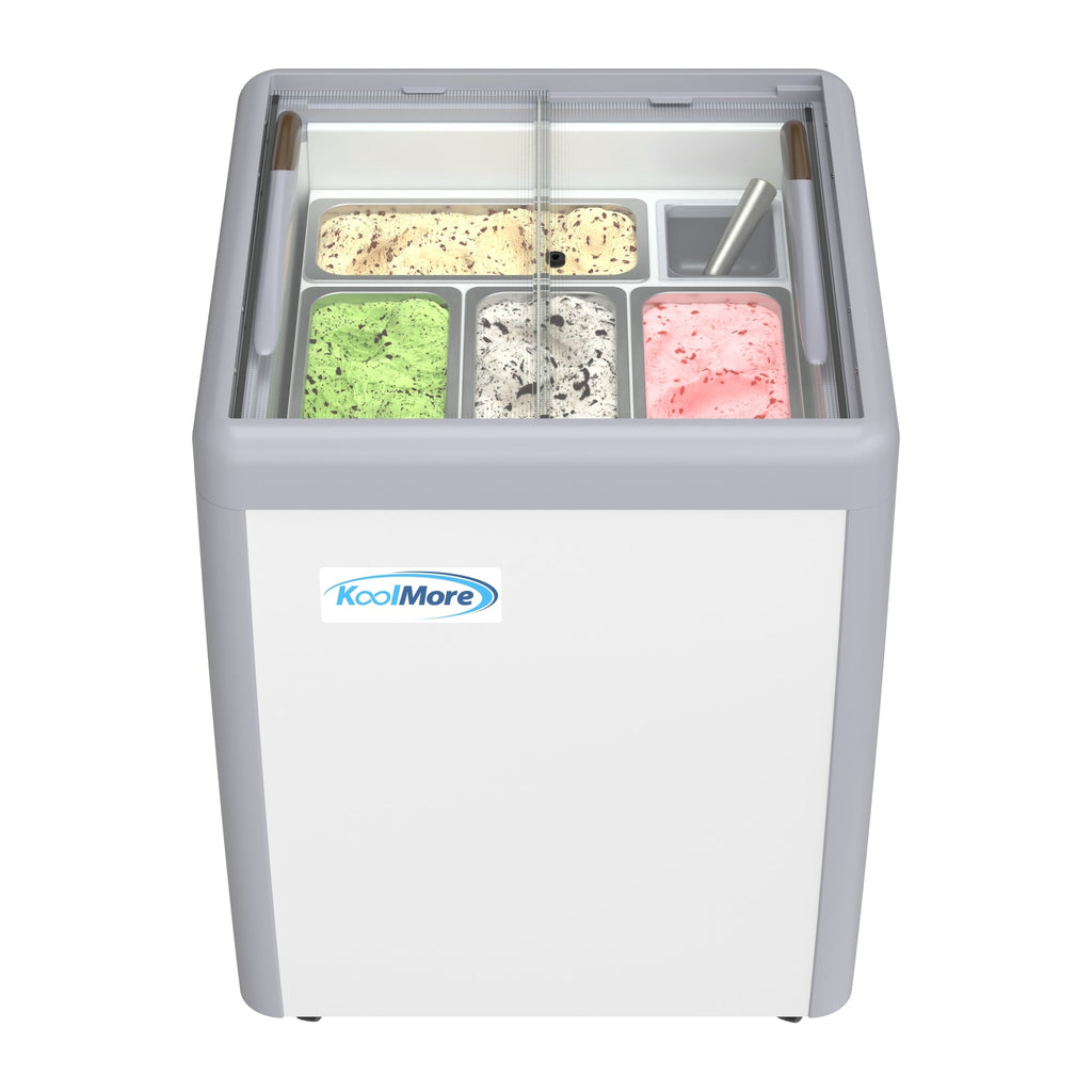 26 in. 5-Pan Gelato Dipping Cabinet Display Freezer with Sliding Glass Door, 6 cu. ft.