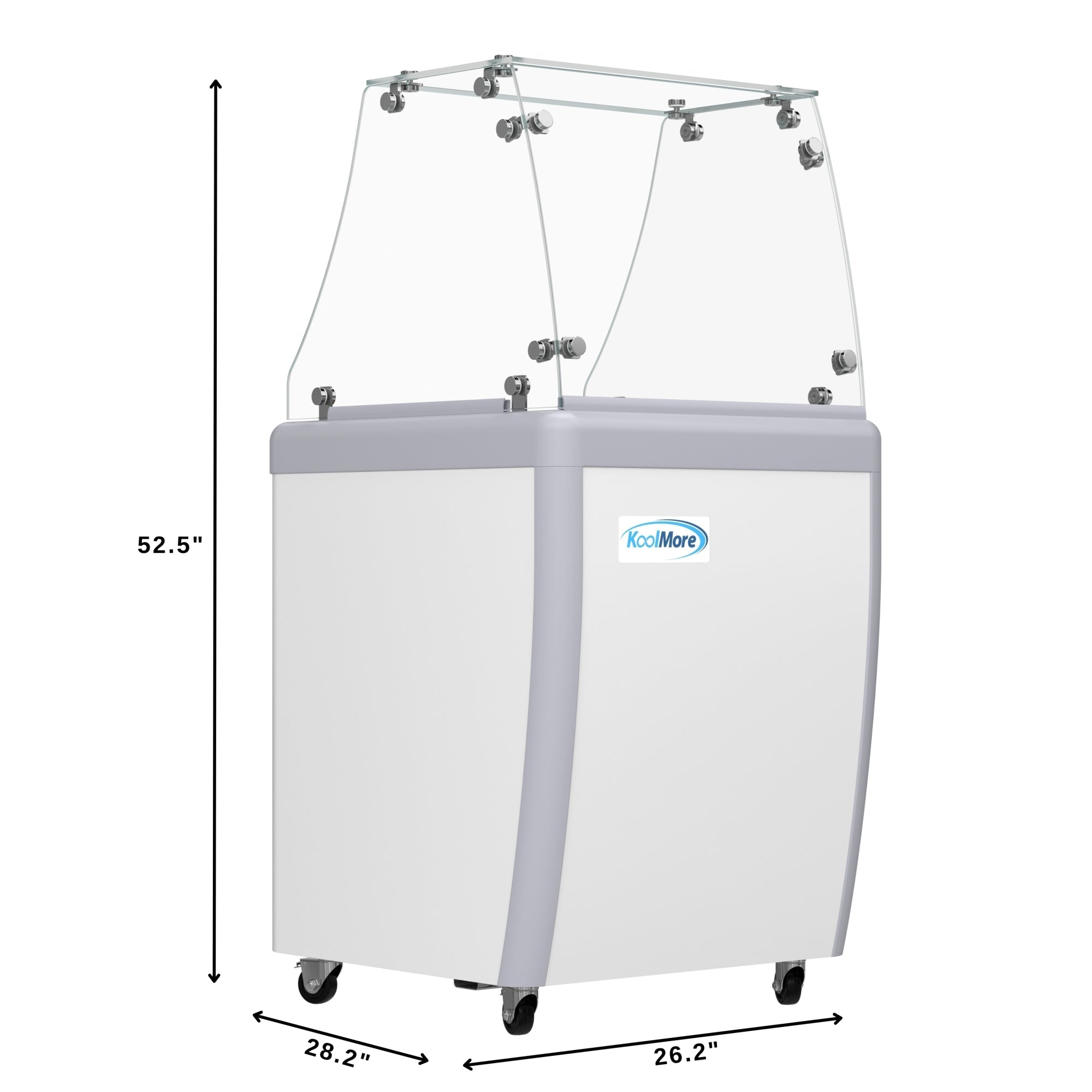 26 in. 5-Pan Gelato Dipping Cabinet Display Freezer with Sliding Glass Door and Sneeze Guard, 6 cu. ft.