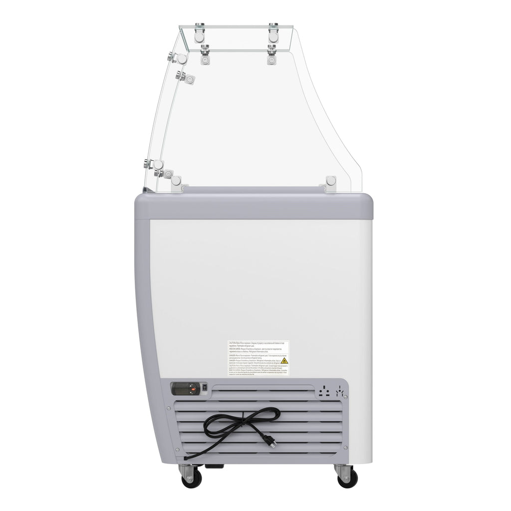 26 in. 5-Pan Gelato Dipping Cabinet Display Freezer with Sliding Glass Door and Sneeze Guard, 6 cu. ft.