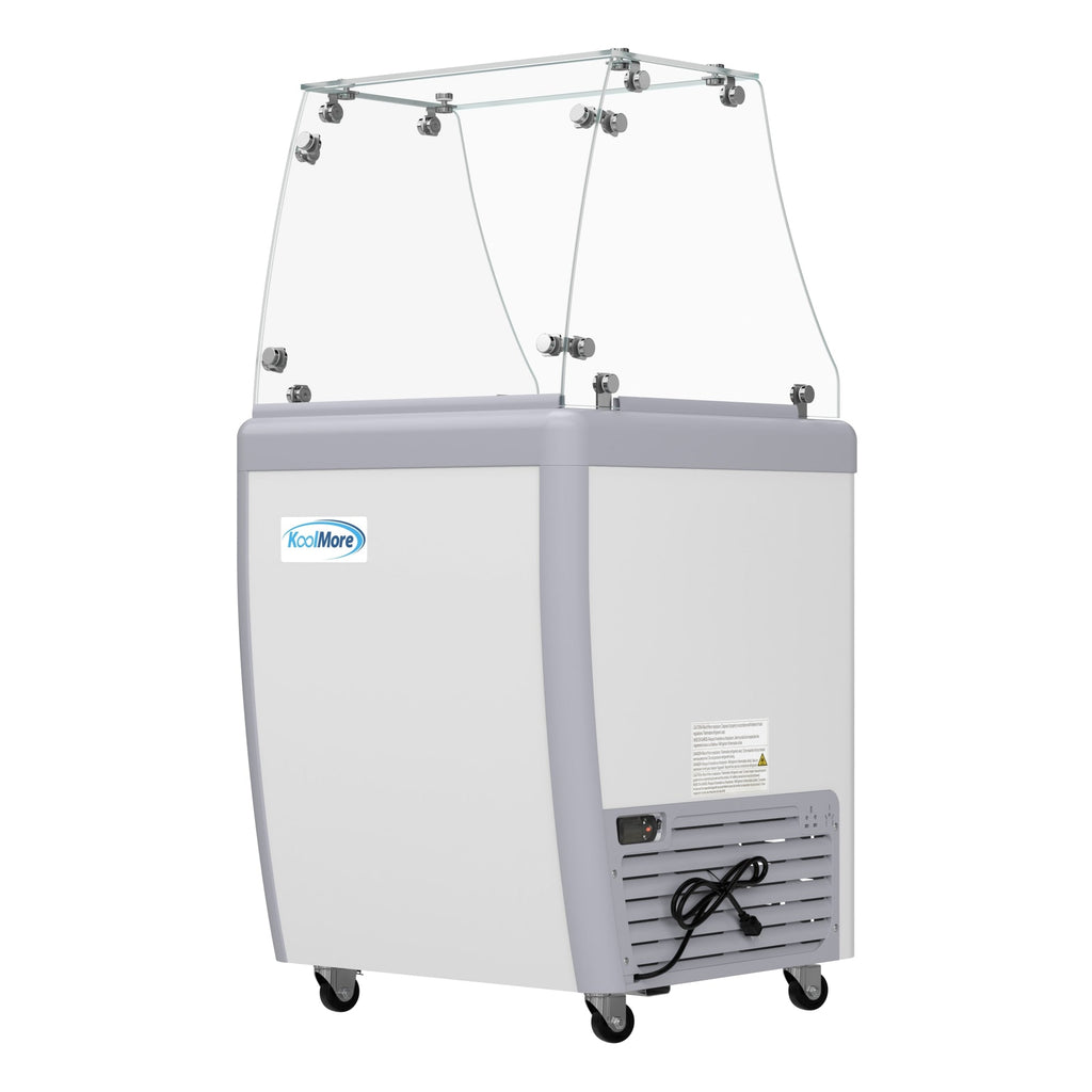 26 in. 5-Pan Gelato Dipping Cabinet Display Freezer with Sliding Glass Door and Sneeze Guard, 6 cu. ft.