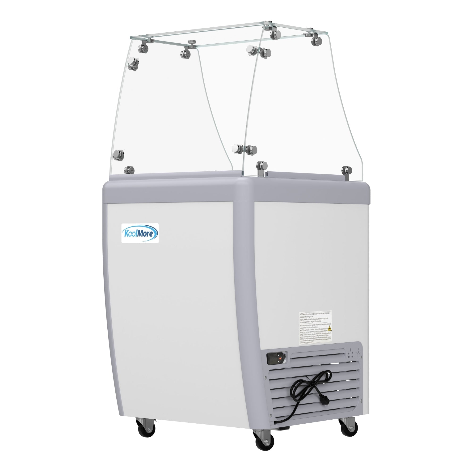 26 in. 5-Pan Gelato Dipping Cabinet Display Freezer with Sliding Glass Door and Sneeze Guard, 6 cu. ft.