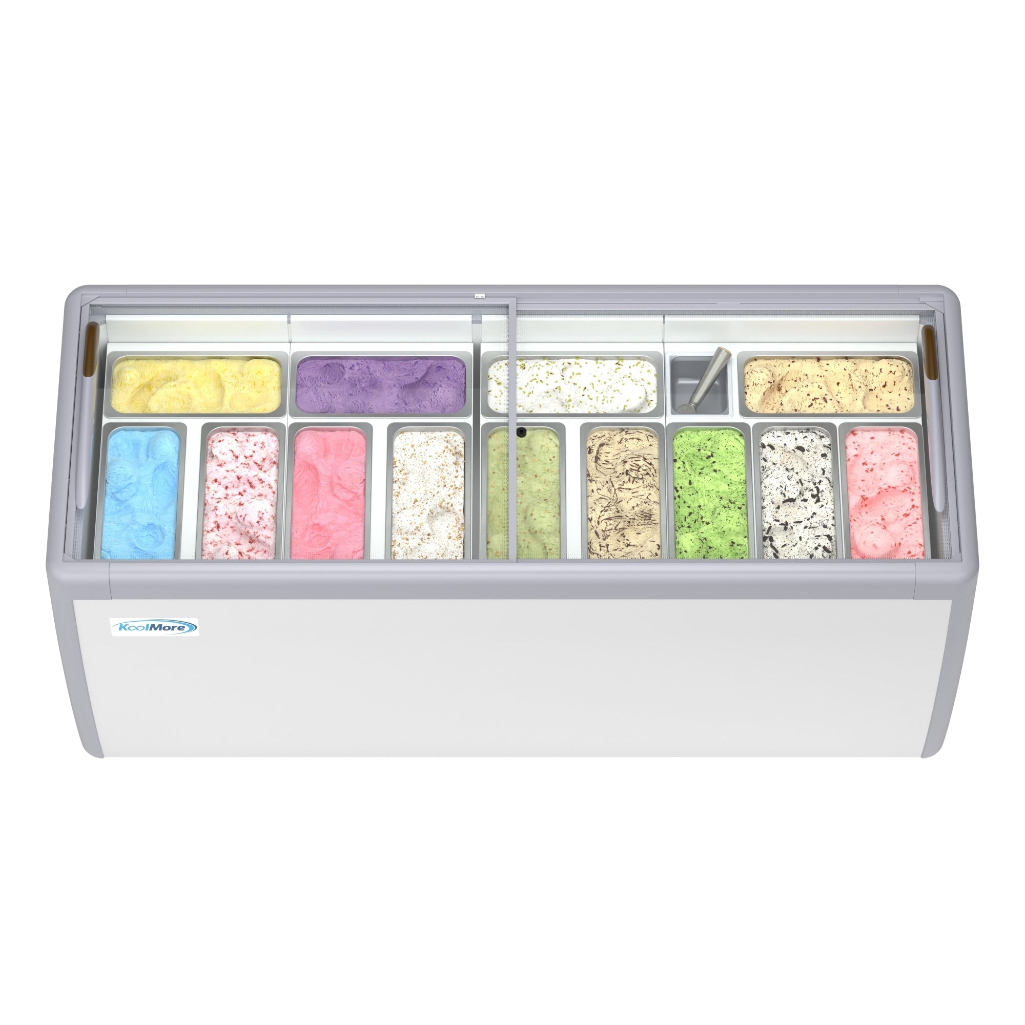 70 in. 14-Pan Gelato Dipping Cabinet Display Freezer with Sliding Glass Door, 20 cu. ft.