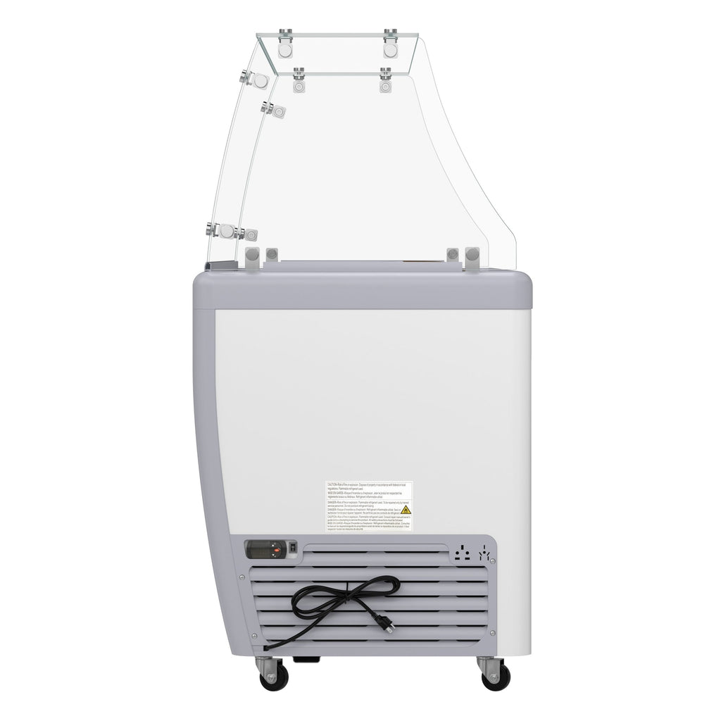 70 in. 14-Pan Gelato Dipping Cabinet Display Freezer with Sliding Glass Door and Sneeze Guard, 20 cu. ft.