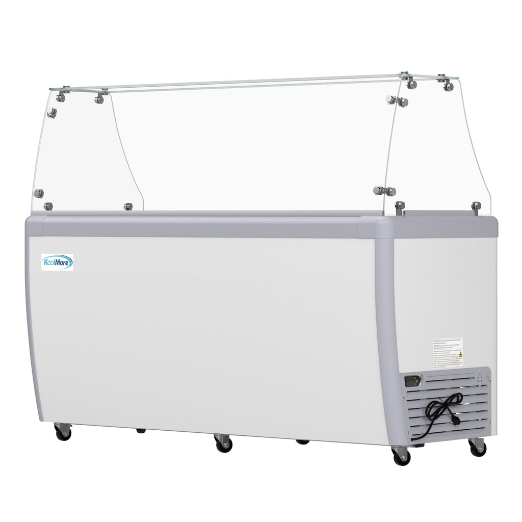 70 in. 14-Pan Gelato Dipping Cabinet Display Freezer with Sliding Glass Door and Sneeze Guard, 20 cu. ft.