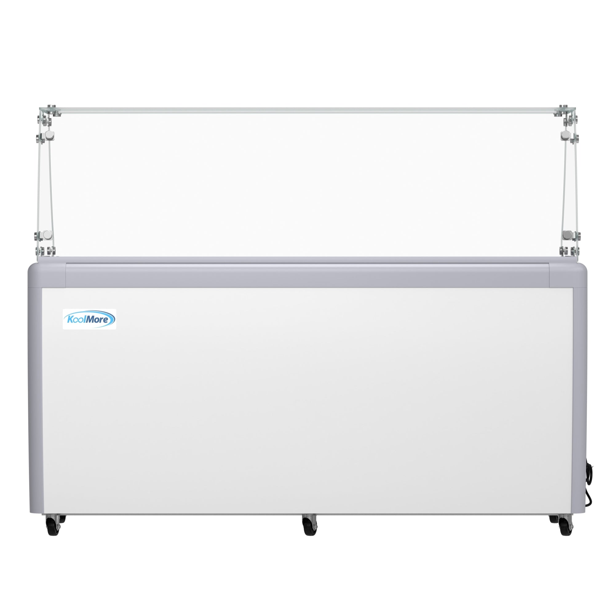 70 in. 14-Pan Gelato Dipping Cabinet Display Freezer with Sliding Glass Door and Sneeze Guard, 20 cu. ft.