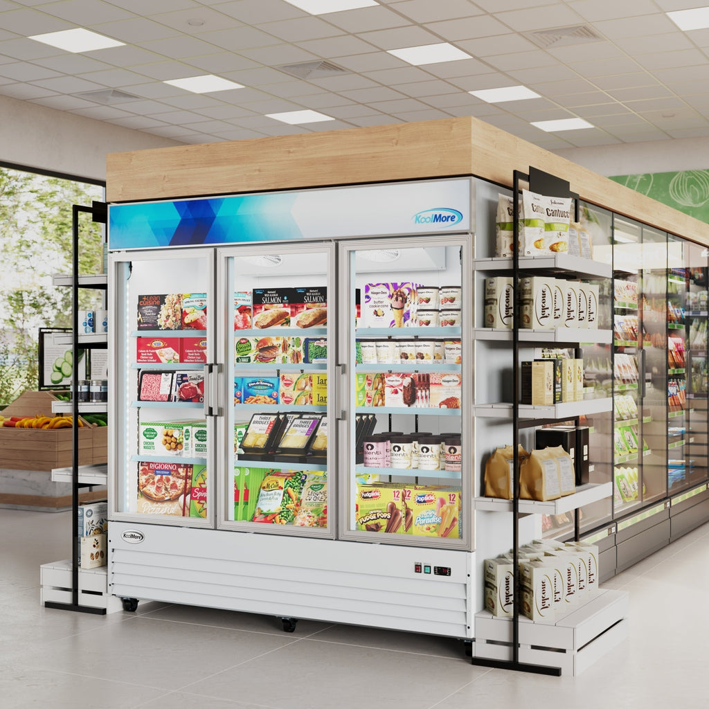 80 in. 3-Door Commercial Display Merchandiser Freezer 52 cu. ft. in White