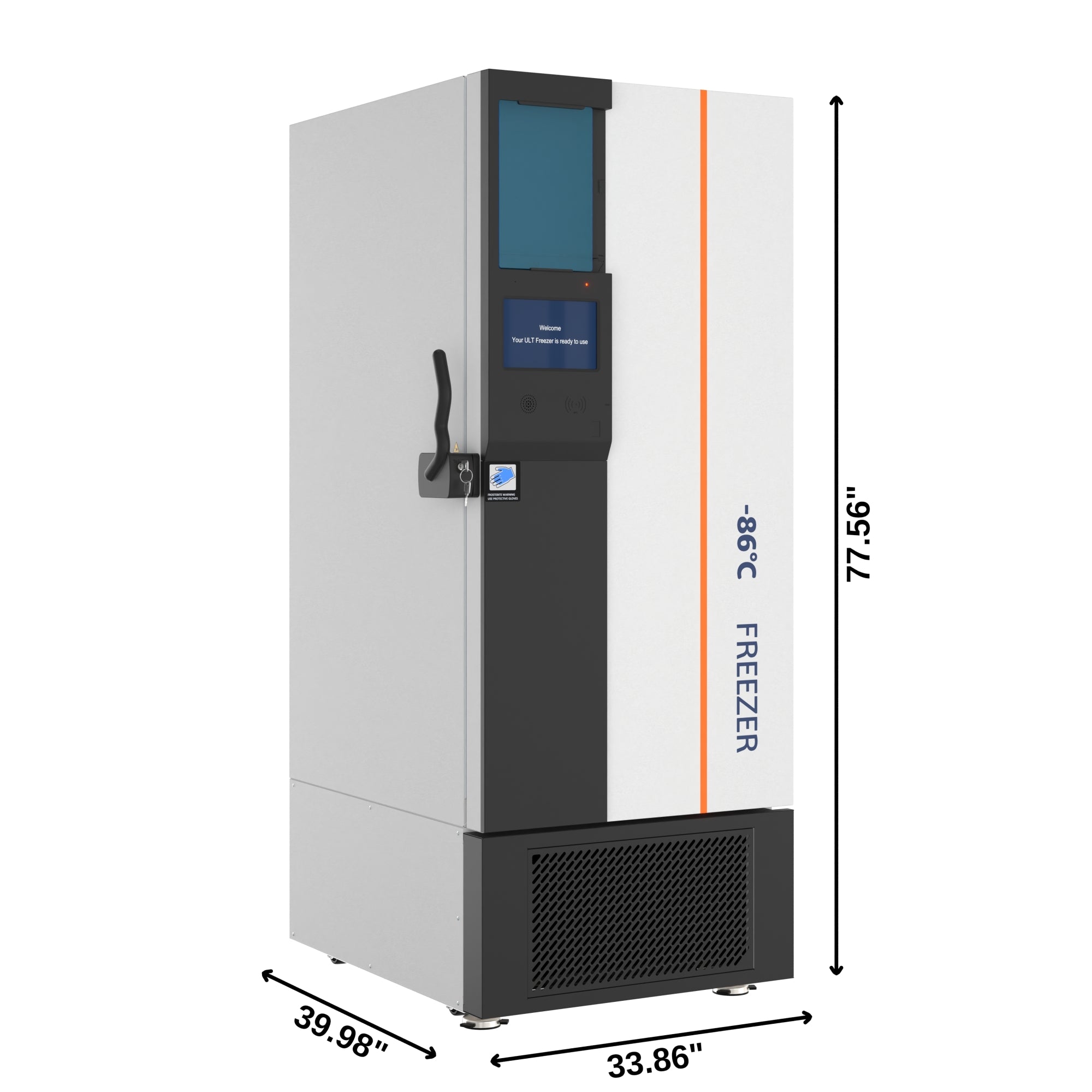 20 cu. ft. -86 C Ultra-Low Temp Lab Medical Freezer with Lock and Touch Screen, UL Listed in White