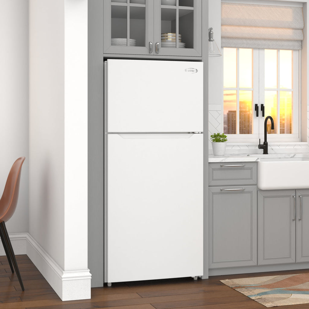 28 In. 14 Cu. Ft. Top-Freezer Residential Refrigerator in White
