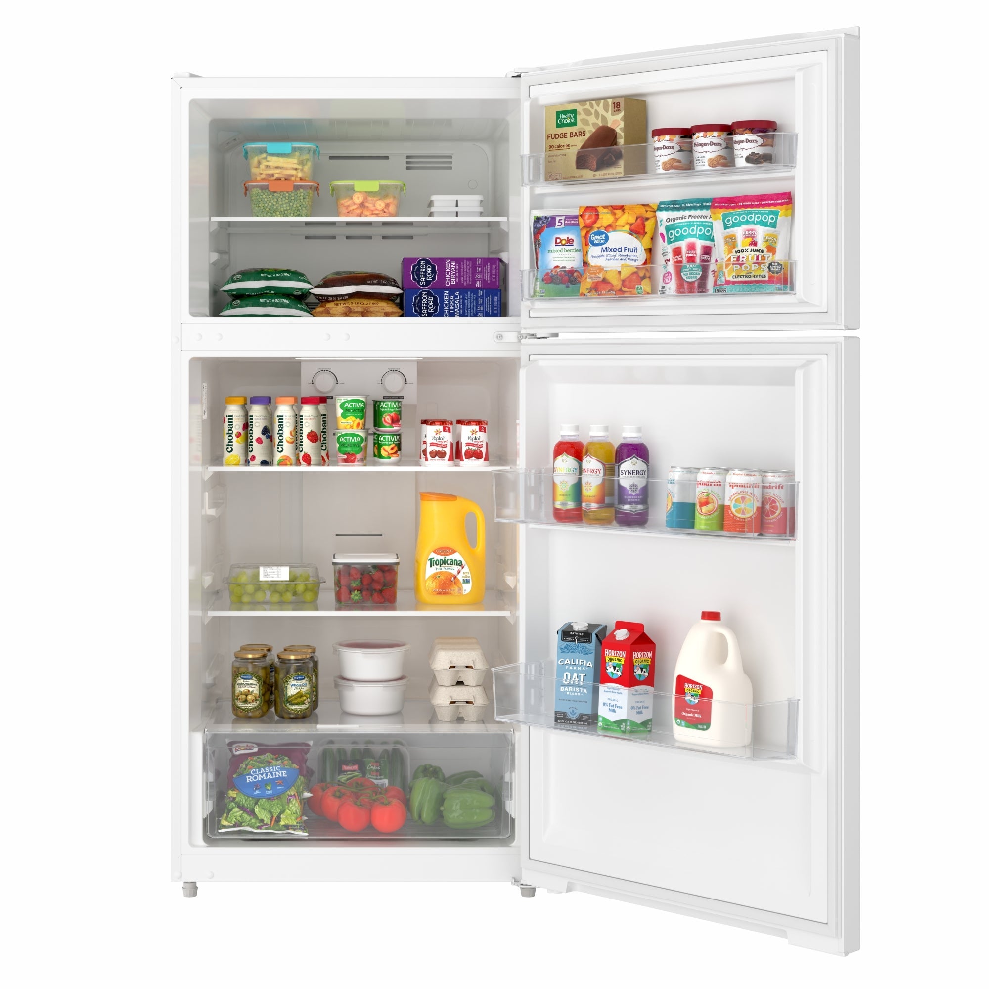 28 In. 14 Cu. Ft. Top-Freezer Residential Refrigerator in White