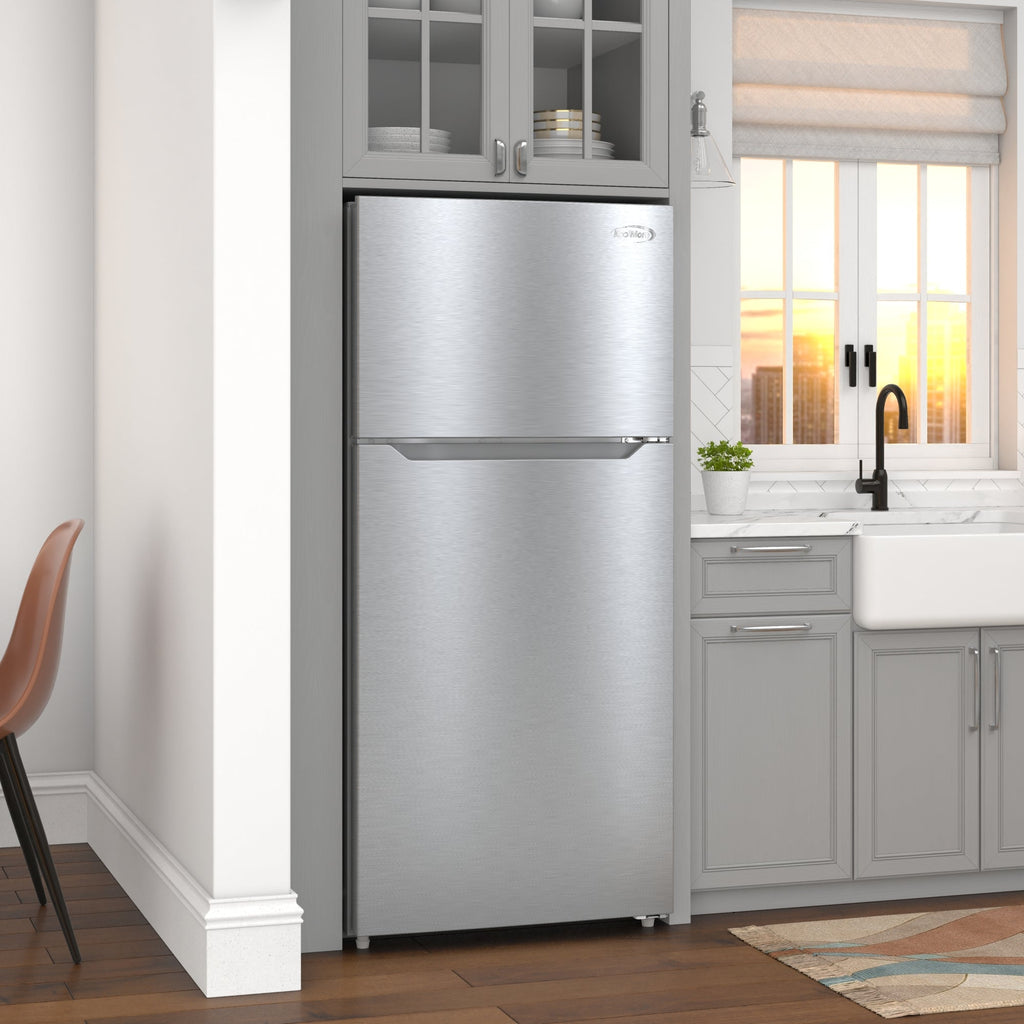 28 In. 14 Cu. Ft. Top-Freezer Residential Refrigerator in Stainless Steel