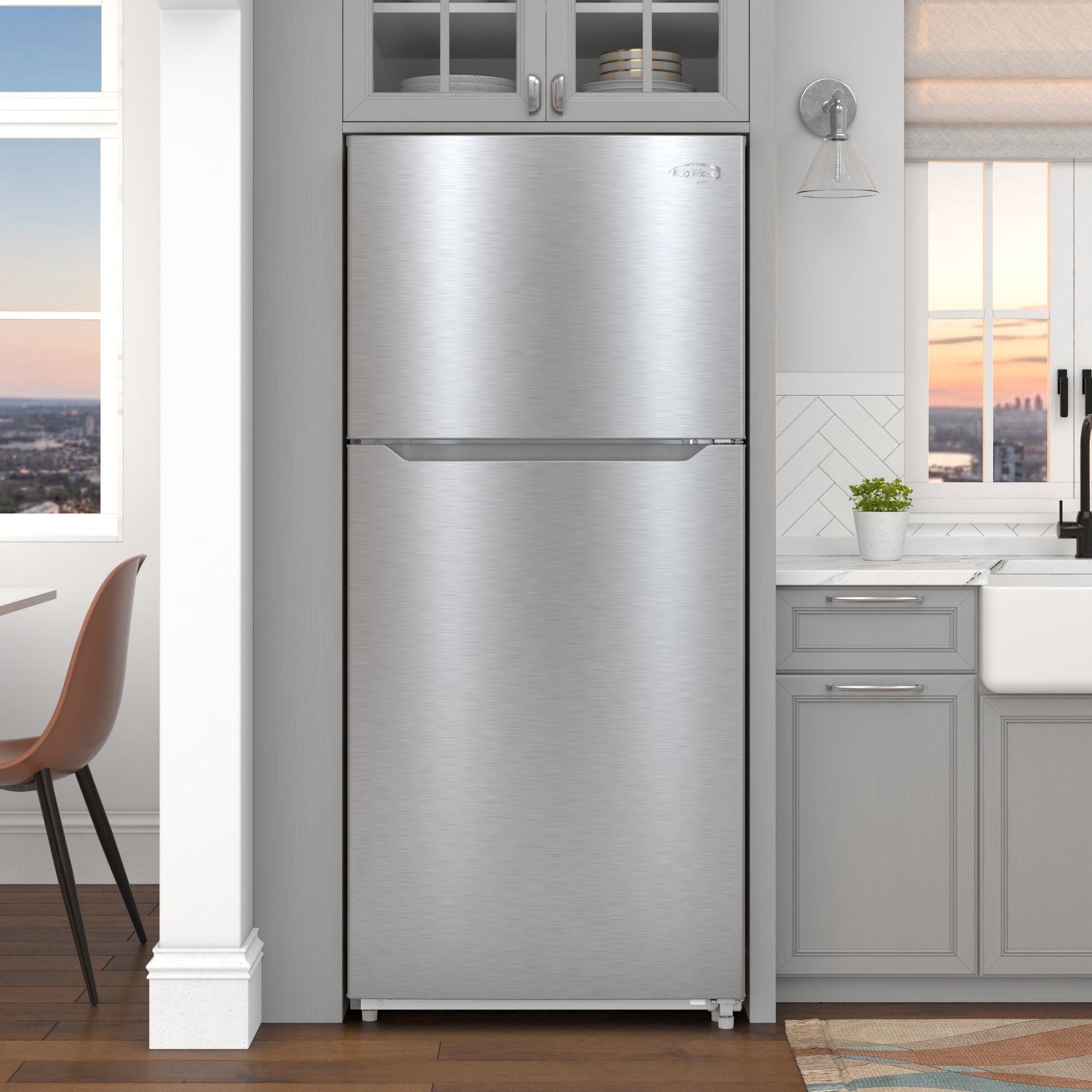 30 In. 20 Cu. Ft. Top-Freezer Residential Refrigerator in Stainless Steel