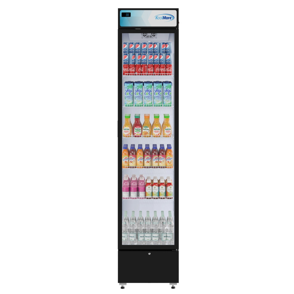 17 in. Slim Commercial Merchandiser Refrigerator 7 Cu. Ft. in Black, ETL Listed