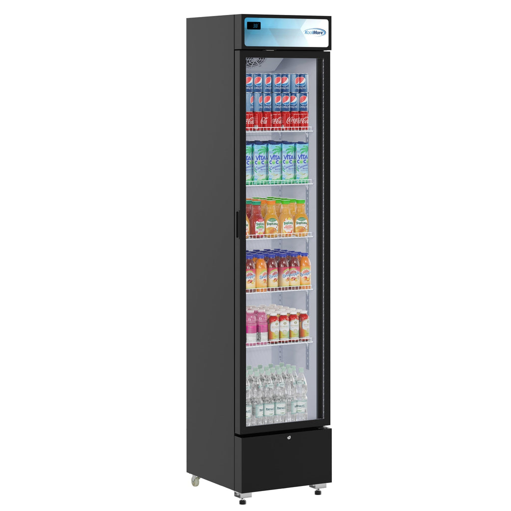 17 in. Slim Commercial Merchandiser Refrigerator 7 Cu. Ft. in Black, ETL Listed