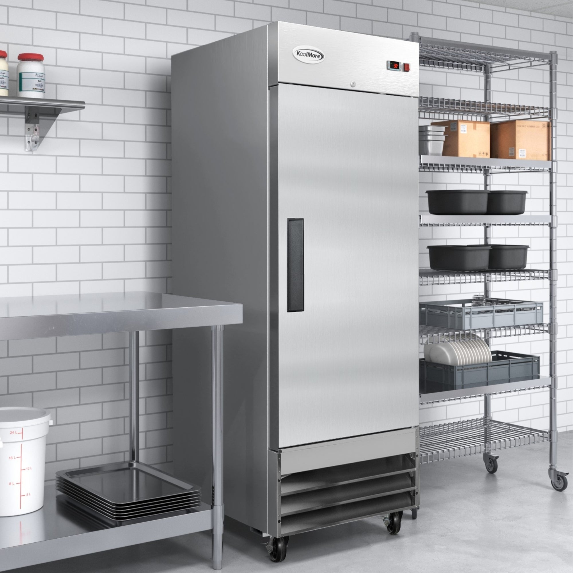 29 in. One Door Commercial Reach-in Refrigerator, 23 cu. ft. in Stainless-Steel