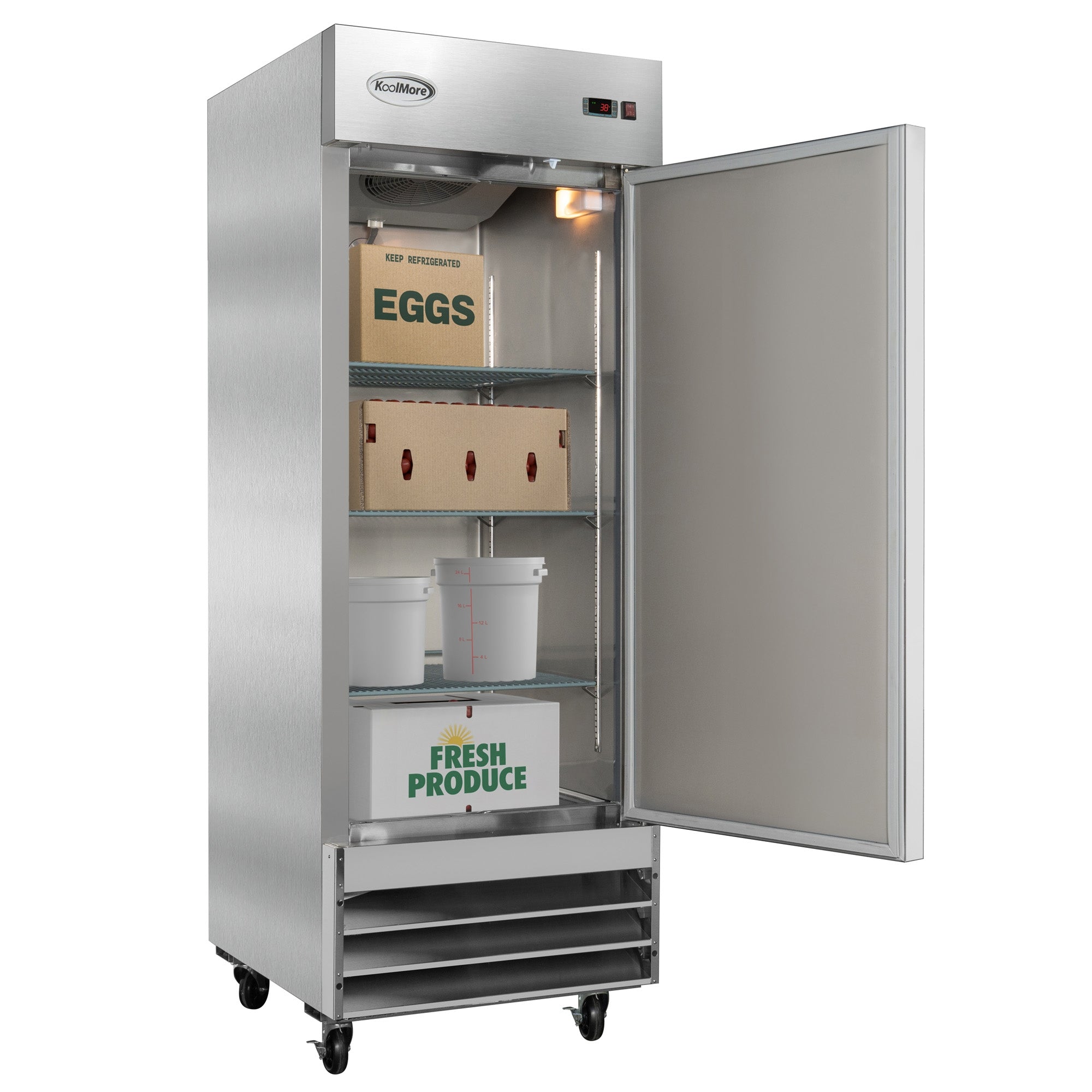 29 in. One Door Commercial Reach-in Refrigerator, 23 cu. ft. in Stainless-Steel