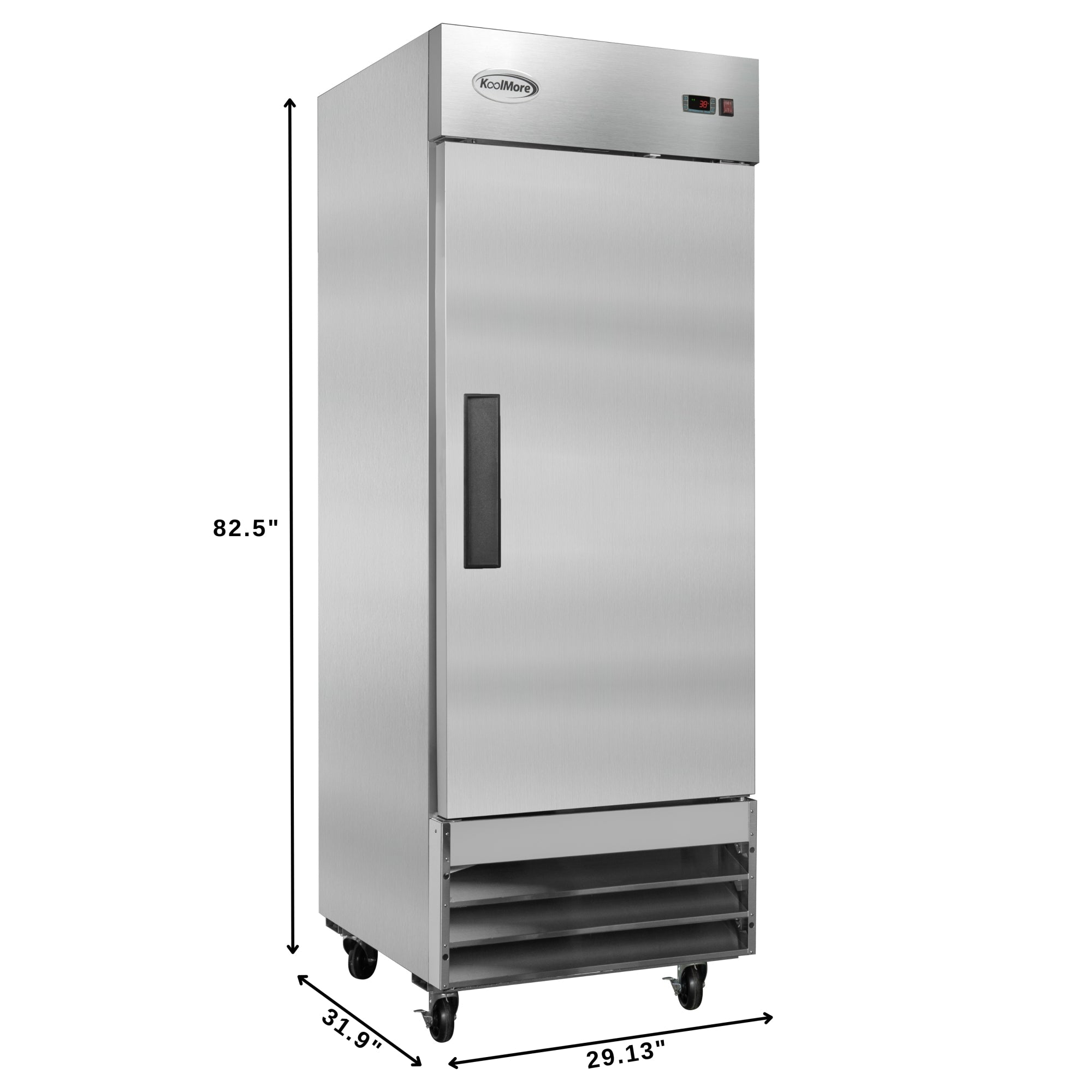 29 in. One Door Commercial Reach-in Refrigerator, 23 cu. ft. in Stainless-Steel