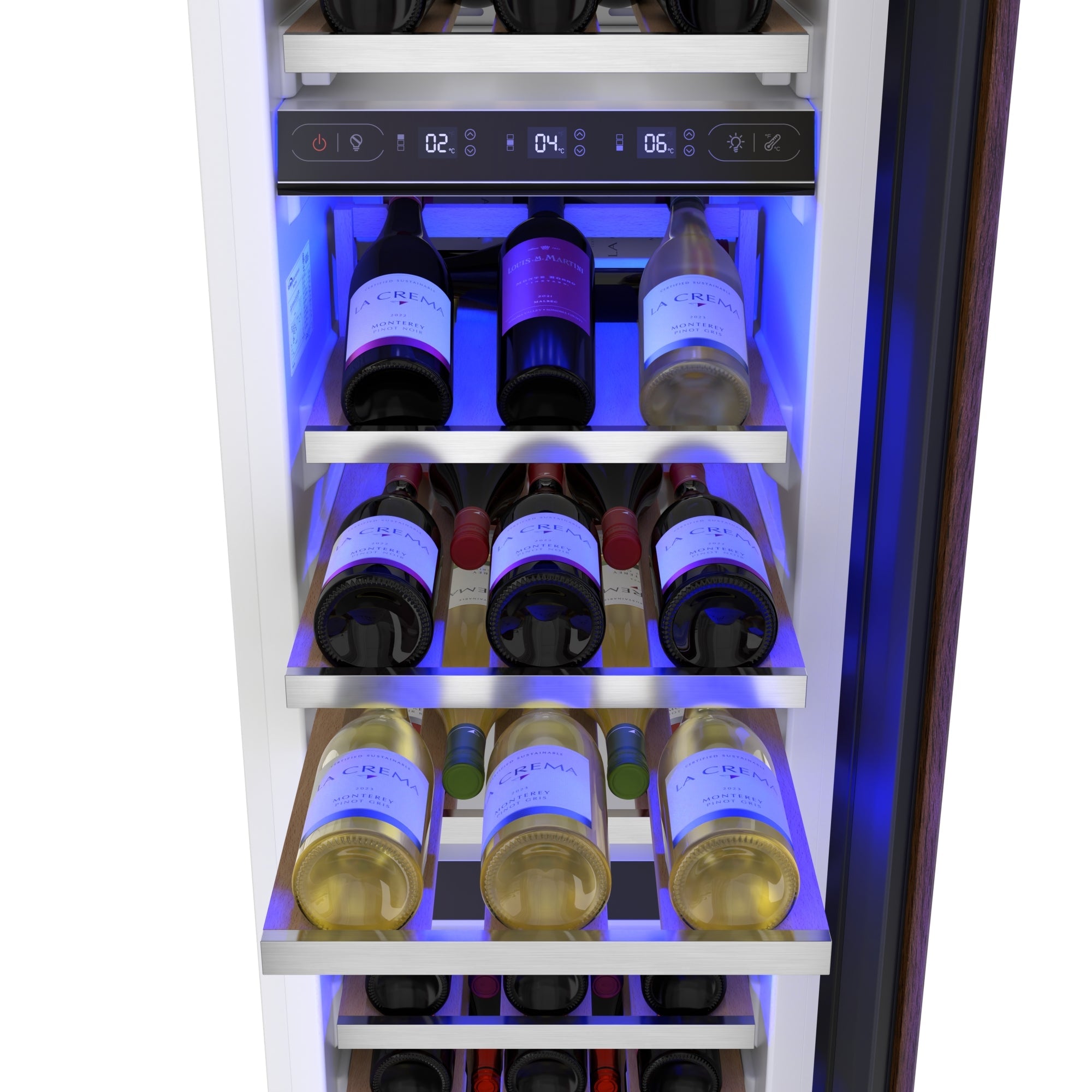 KoolMore Reserve 18 in. 68-Bottle Panel Ready Column Wine Cooler Refrigerator with 14 Wooden Shelves, ETL Listed, Energy Star