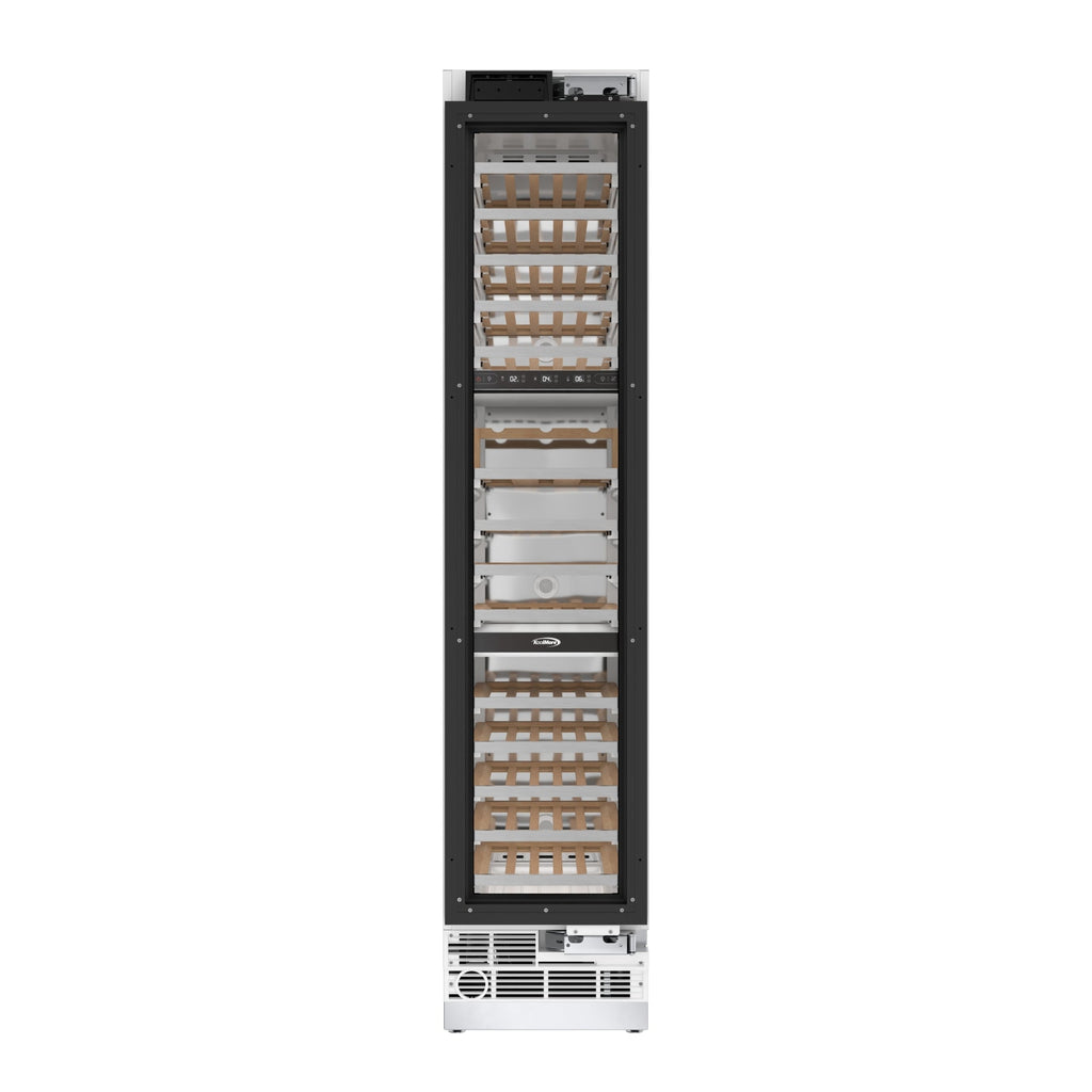 KoolMore Reserve 18 in. 68-Bottle Panel Ready Column Wine Cooler Refrigerator with 14 Wooden Shelves, ETL Listed, Energy Star