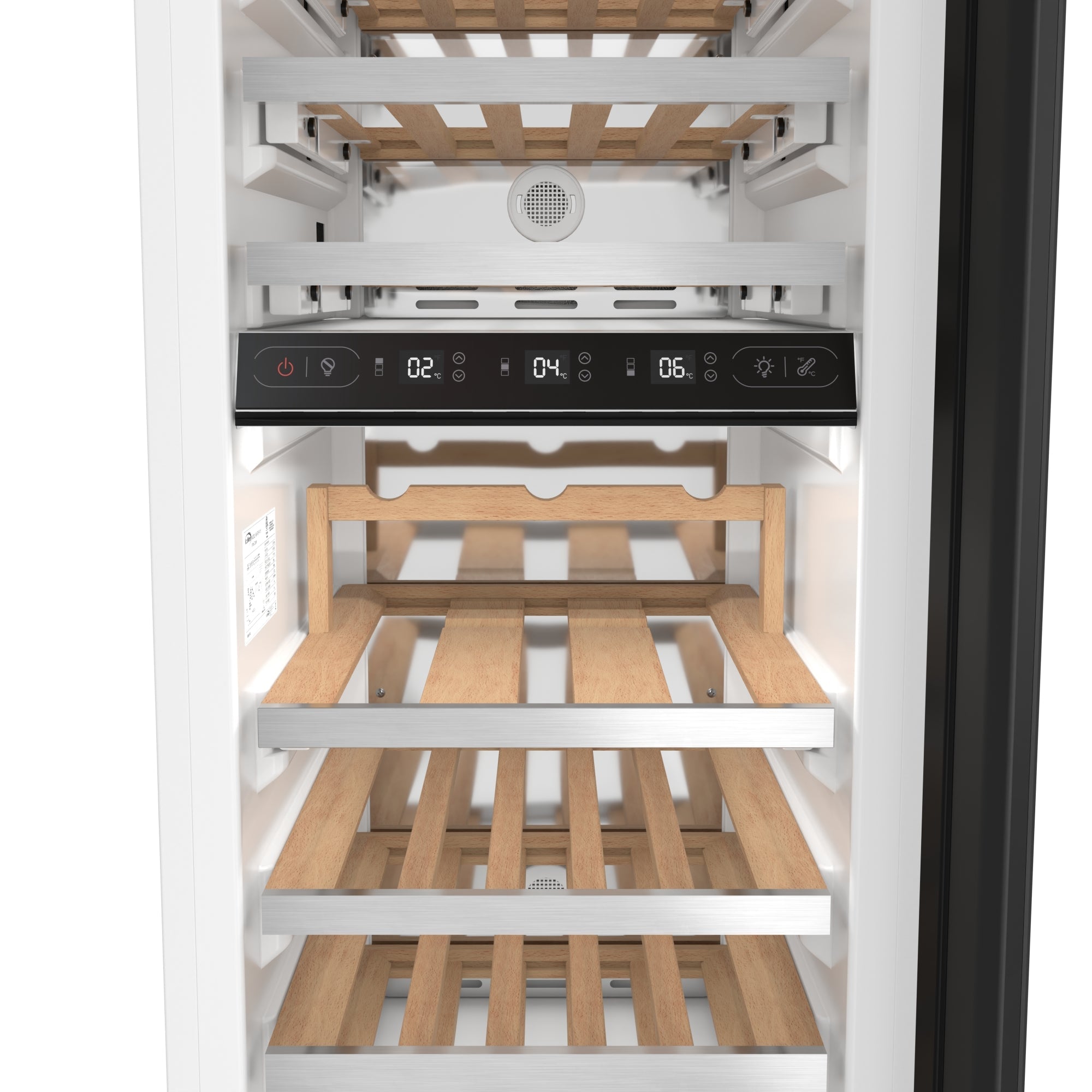 KoolMore Reserve 18 in. 68-Bottle Panel Ready Column Wine Cooler Refrigerator with 14 Wooden Shelves, ETL Listed, Energy Star