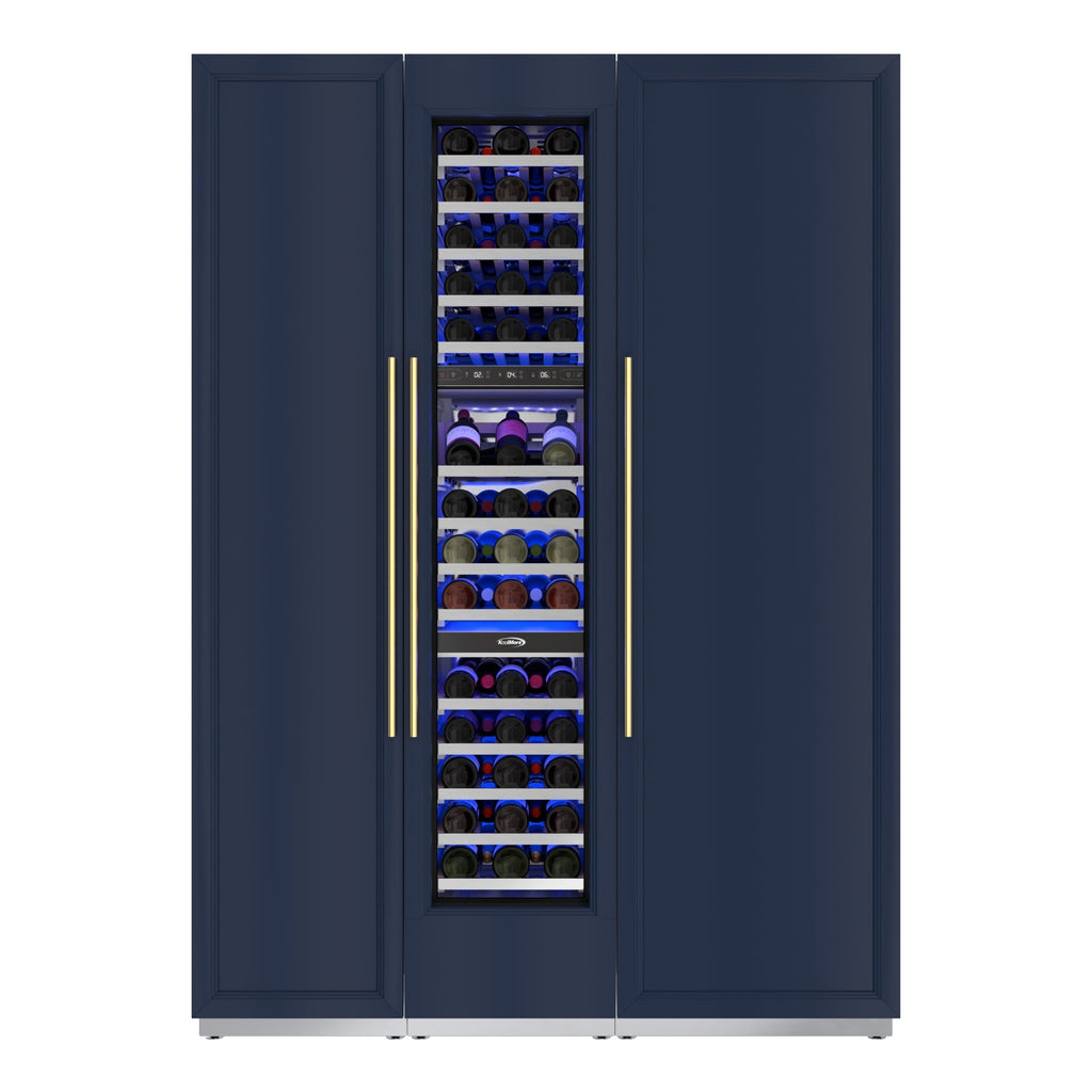 KoolMore Reserve Panel Ready Column 24 in. Refrigerator, 18 in. Wine Cooler and 18 in. Freezer Combo with Water and Ice Dispenser, Wooden Shelves, ETL Listed, Energy Star