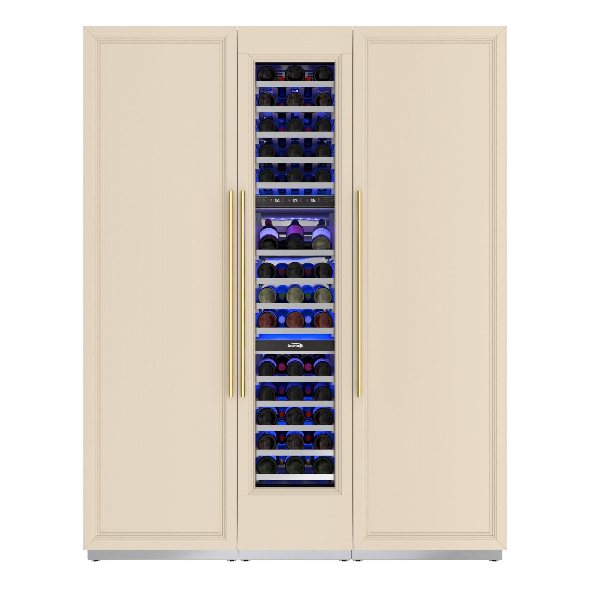 KoolMore Reserve Panel Ready  Column 24 in. Refrigerator, 18 in. Wine Cooler and 24 in. Freezer Combo with Water and Ice Dispenser, ETL Listed, Energy Star