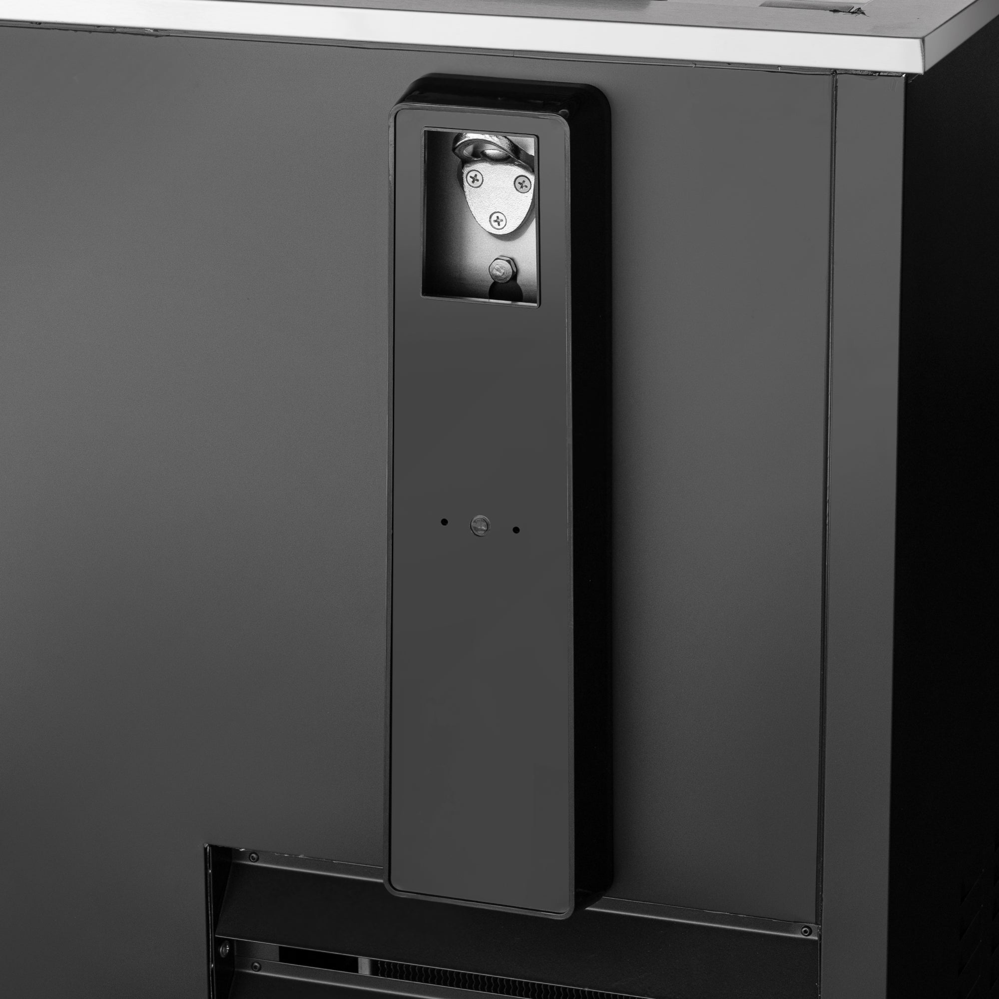65 in. Commercial Bottle Cooler in Black with Built-In Opener, ETL Listed, 19 cu. ft.