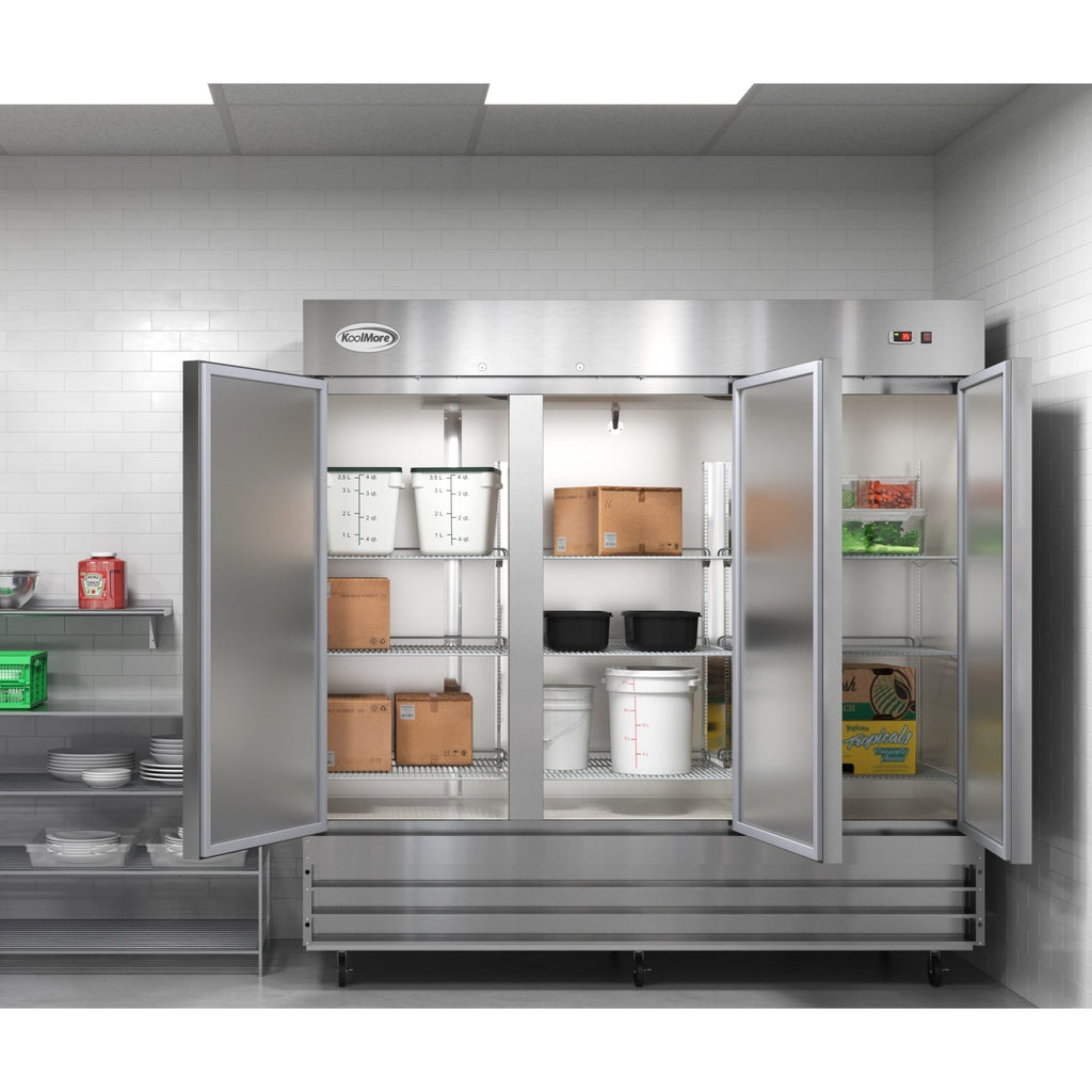 80 in. Three Door Commercial Reach In Refrigerator 72 cu. ft.