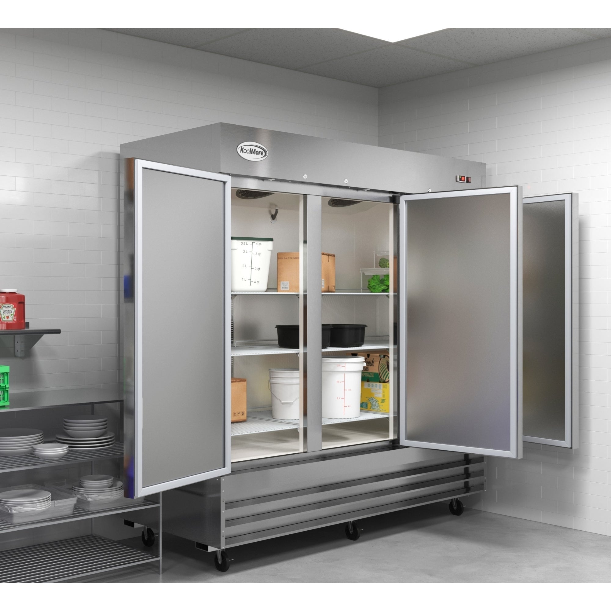 80 in. Three Door Commercial Reach In Refrigerator 72 cu. ft.