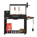 54 in. Argentine Charcoal Grill, Adjustable Grate Outdoor BBQ, in Black